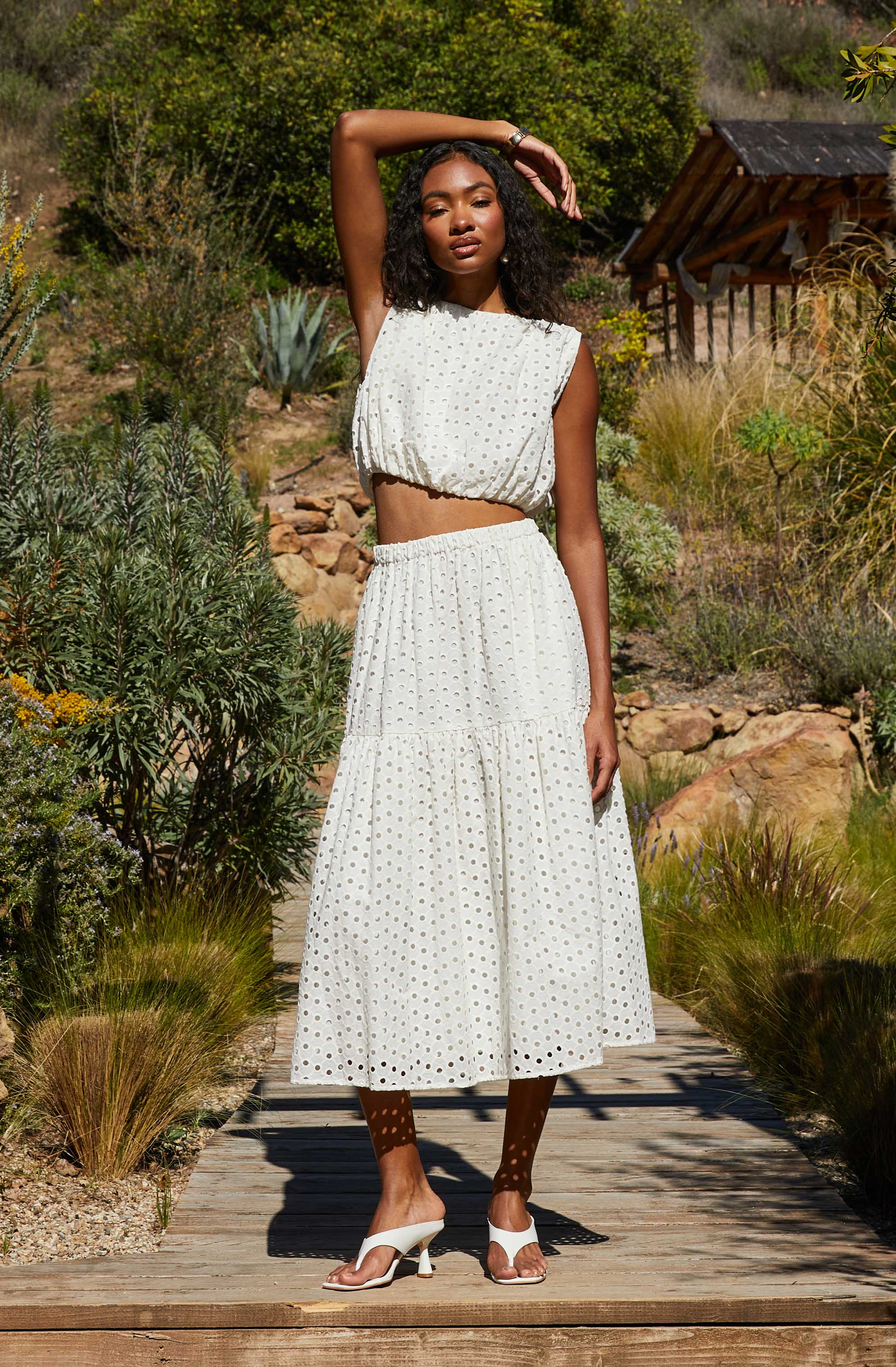 Nalley Eyelet Midi Skirt