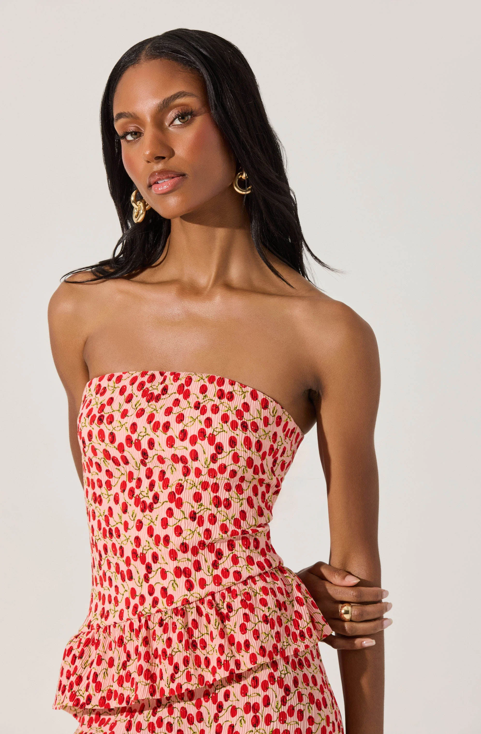 Asymmetrical Tiered Ruffle Midi Dress