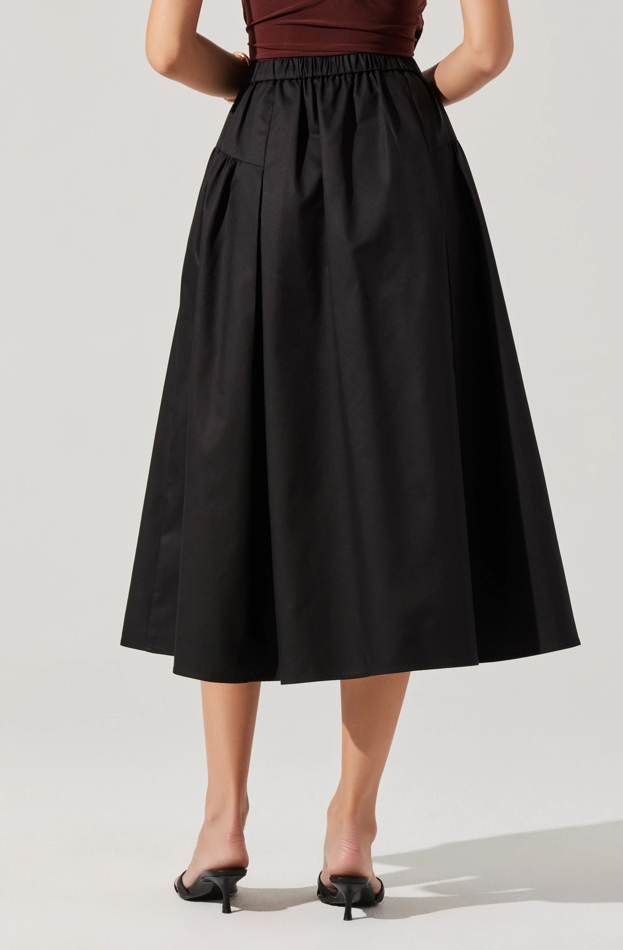 Laila Ruched Detail Midi Skirt