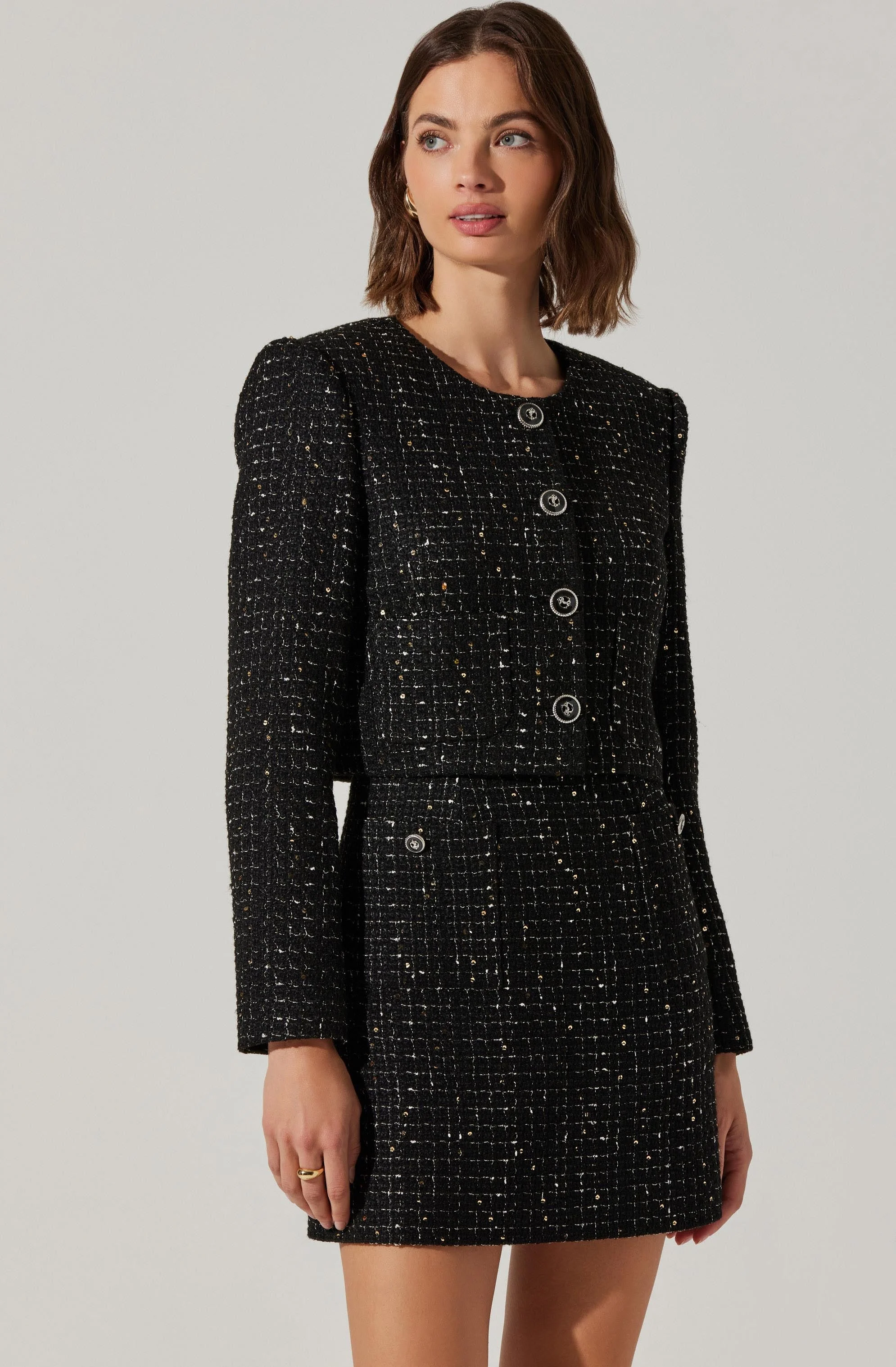 Milena Cropped Tweed Jacket