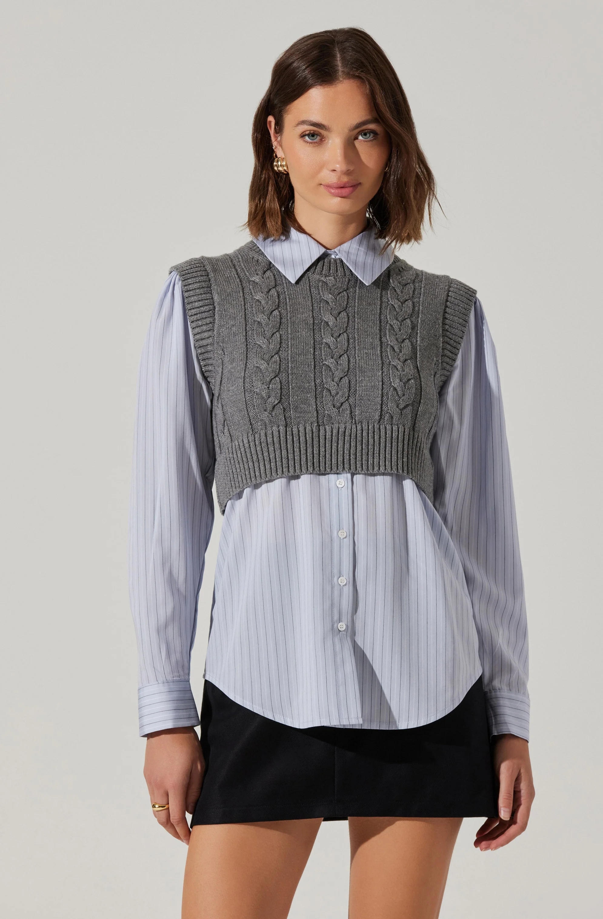 Flannery Layered Cable Combo Shirt