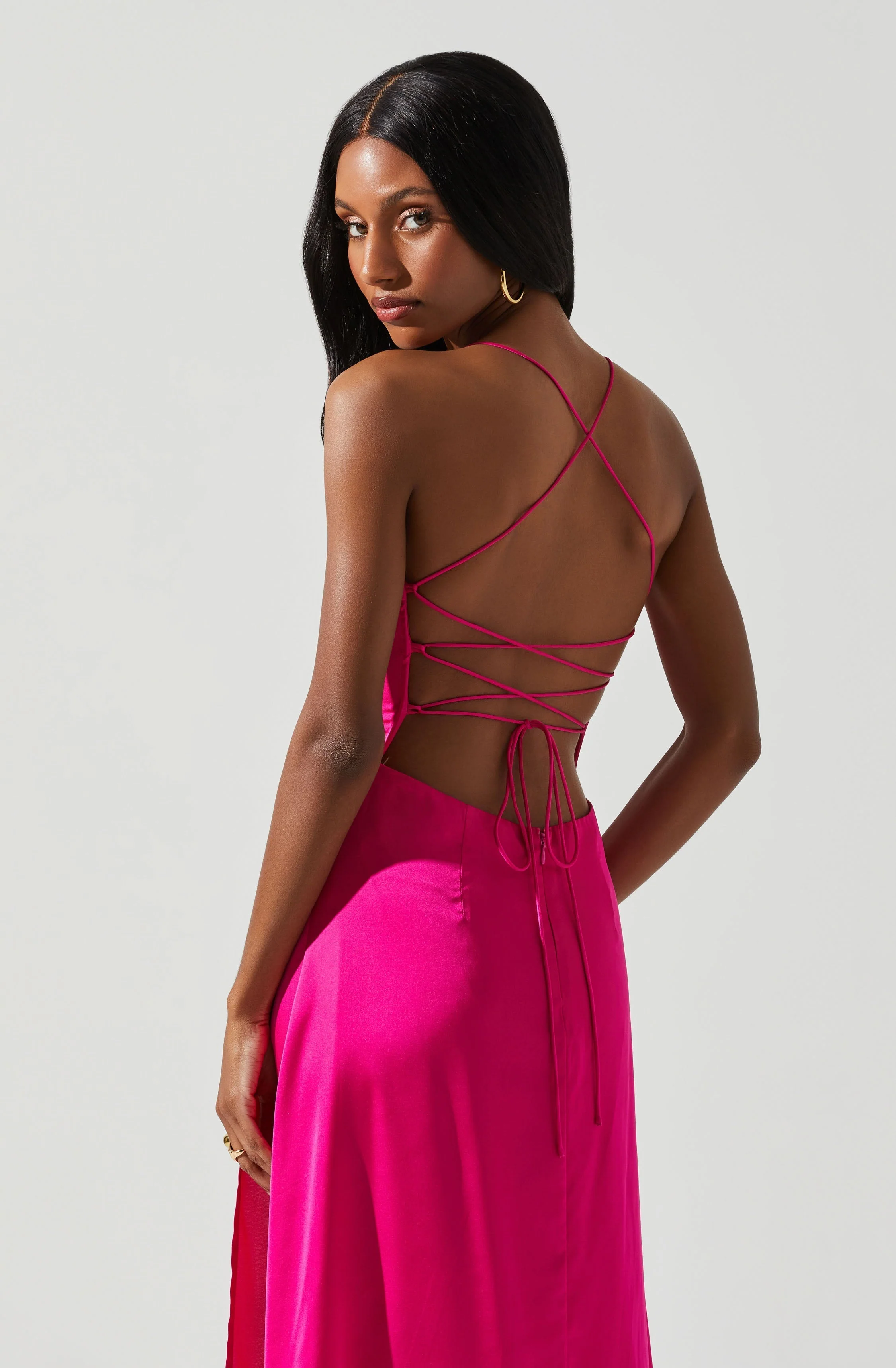 Gala Bustier Cross Strap Midi Dress