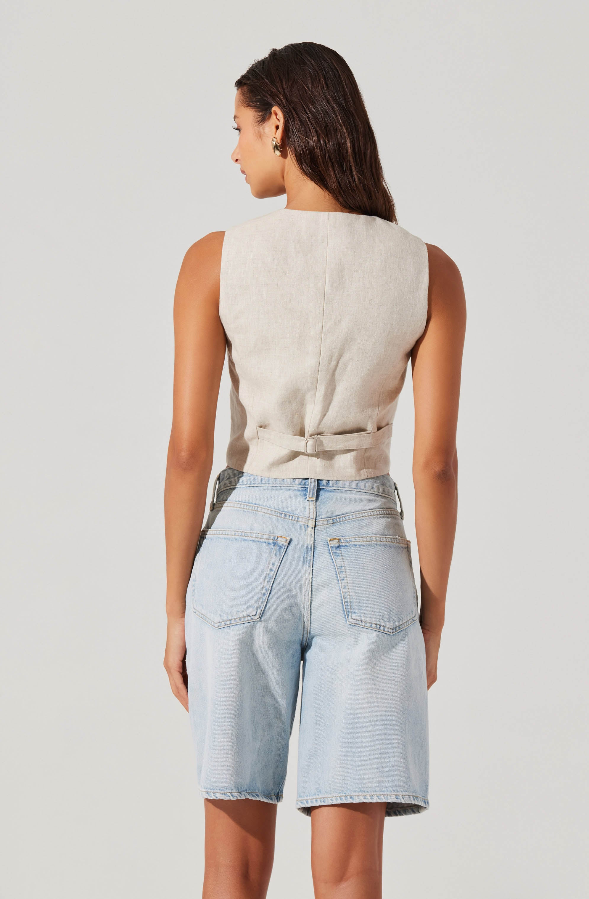 Ossa Linen Cropped Vest