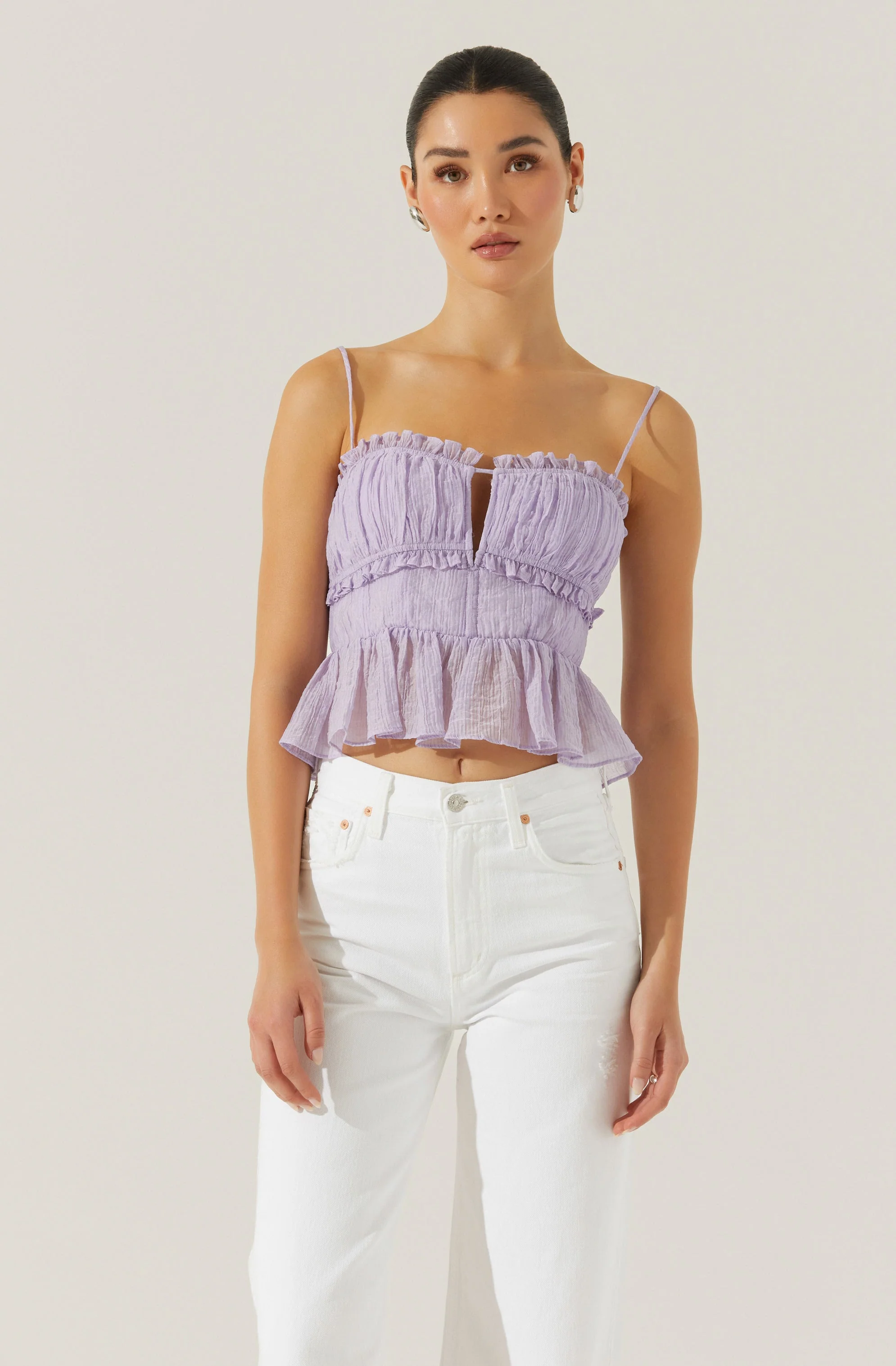 Sylvan Shirred Peplum Top