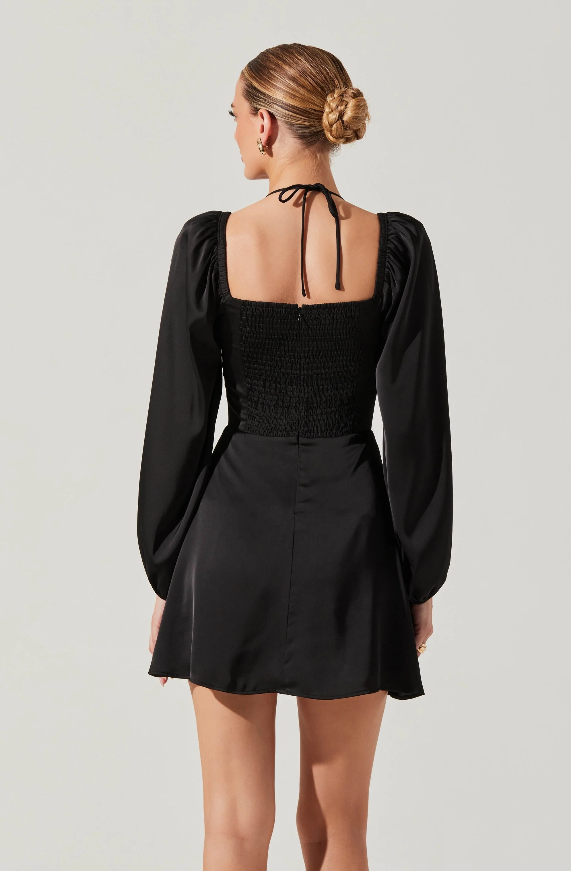 Vivian Satin Halter Mini Dress