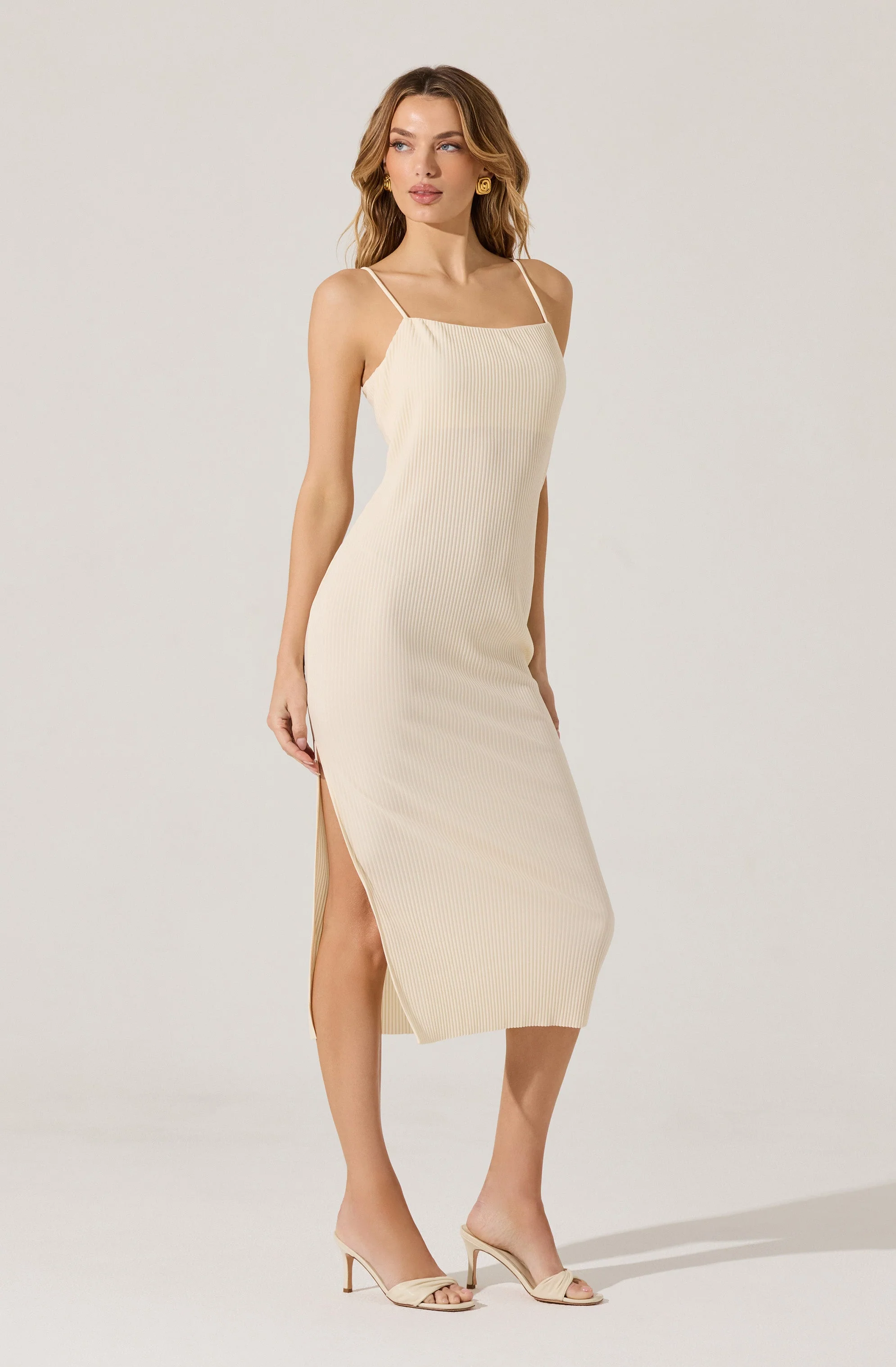 Ribbed Midi Dress & Shrug Set