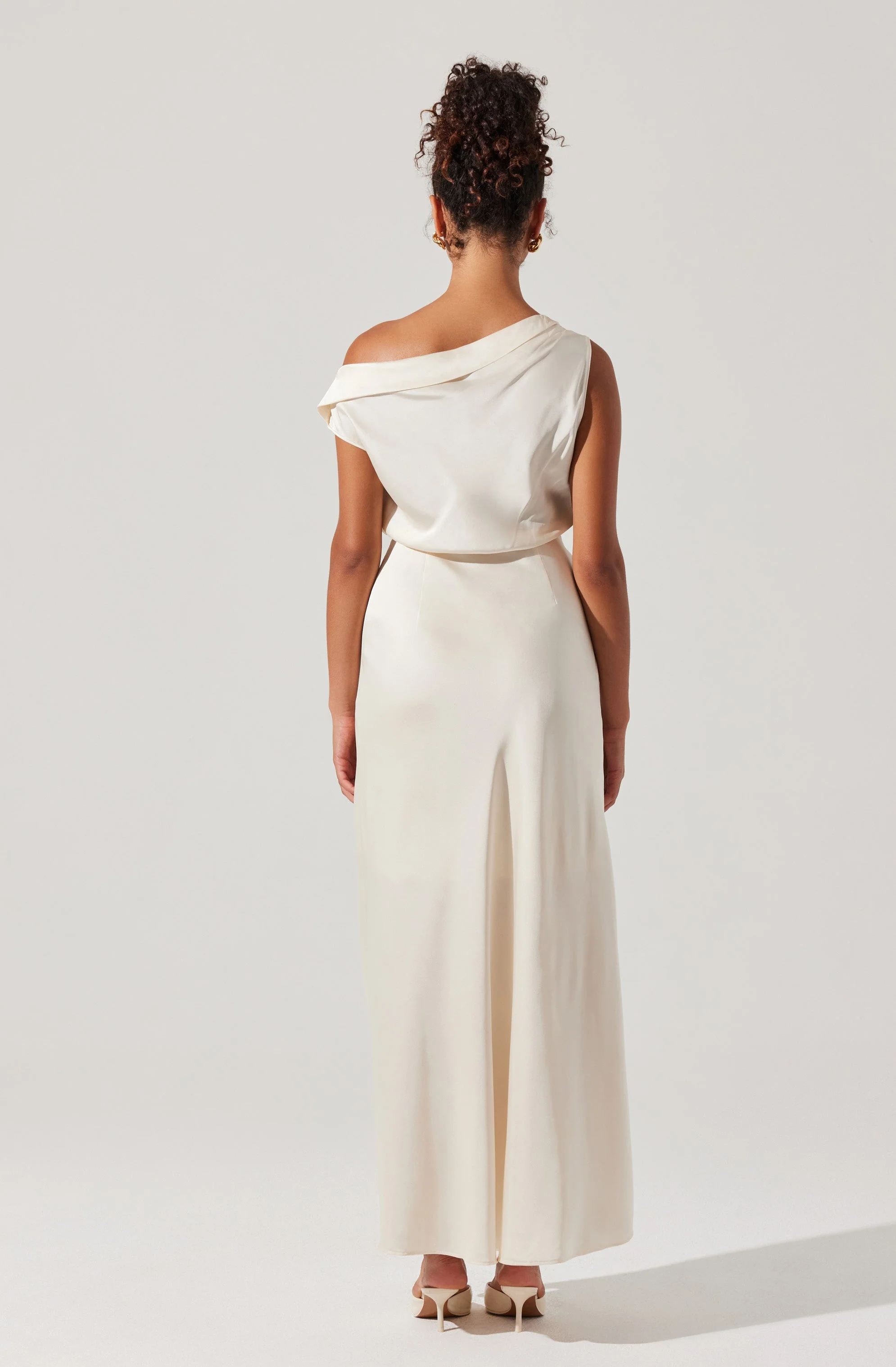 Monroe Satin Off Shoulder Dress