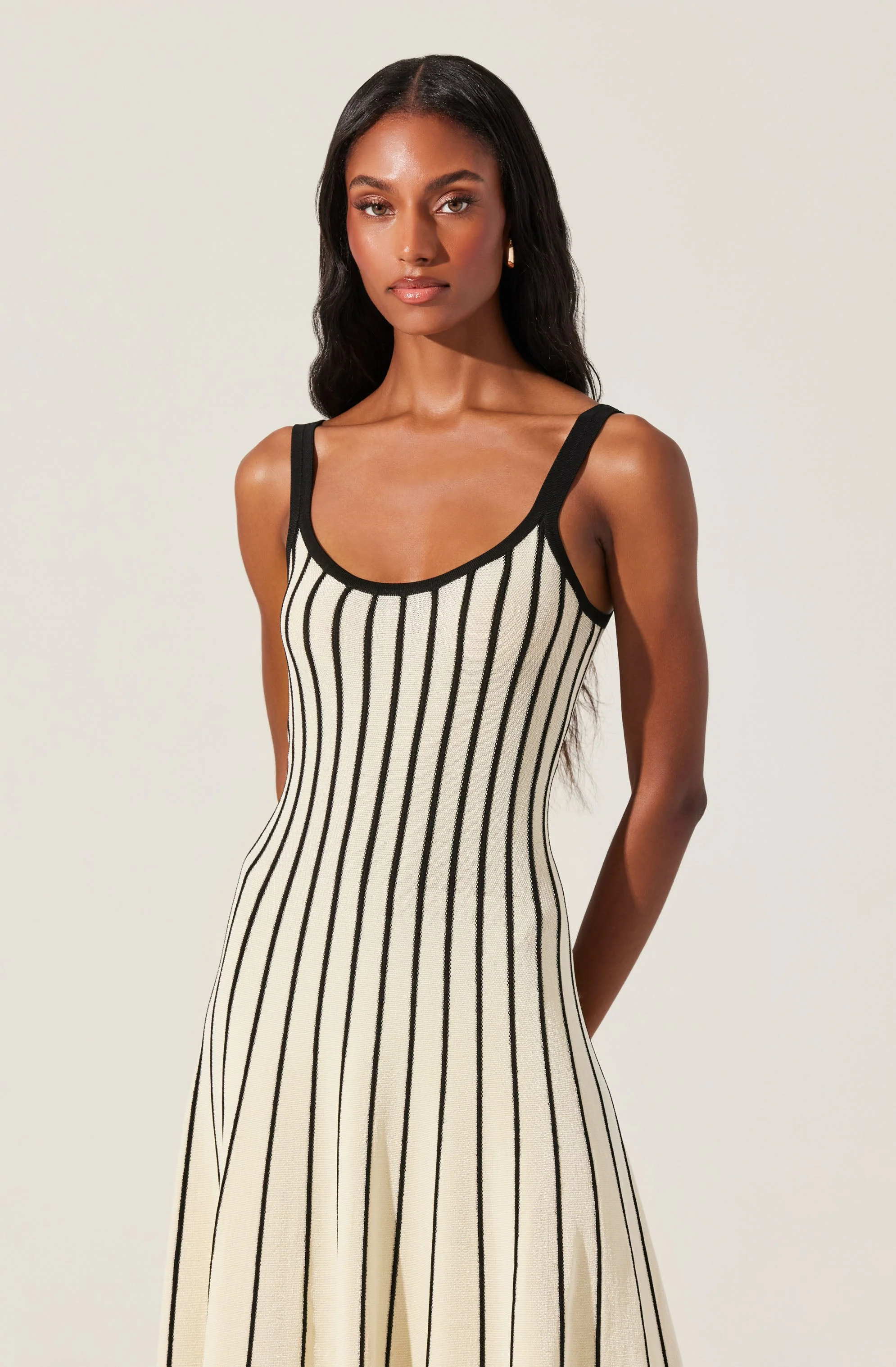Irecia Stripe Sweater Midi Dress