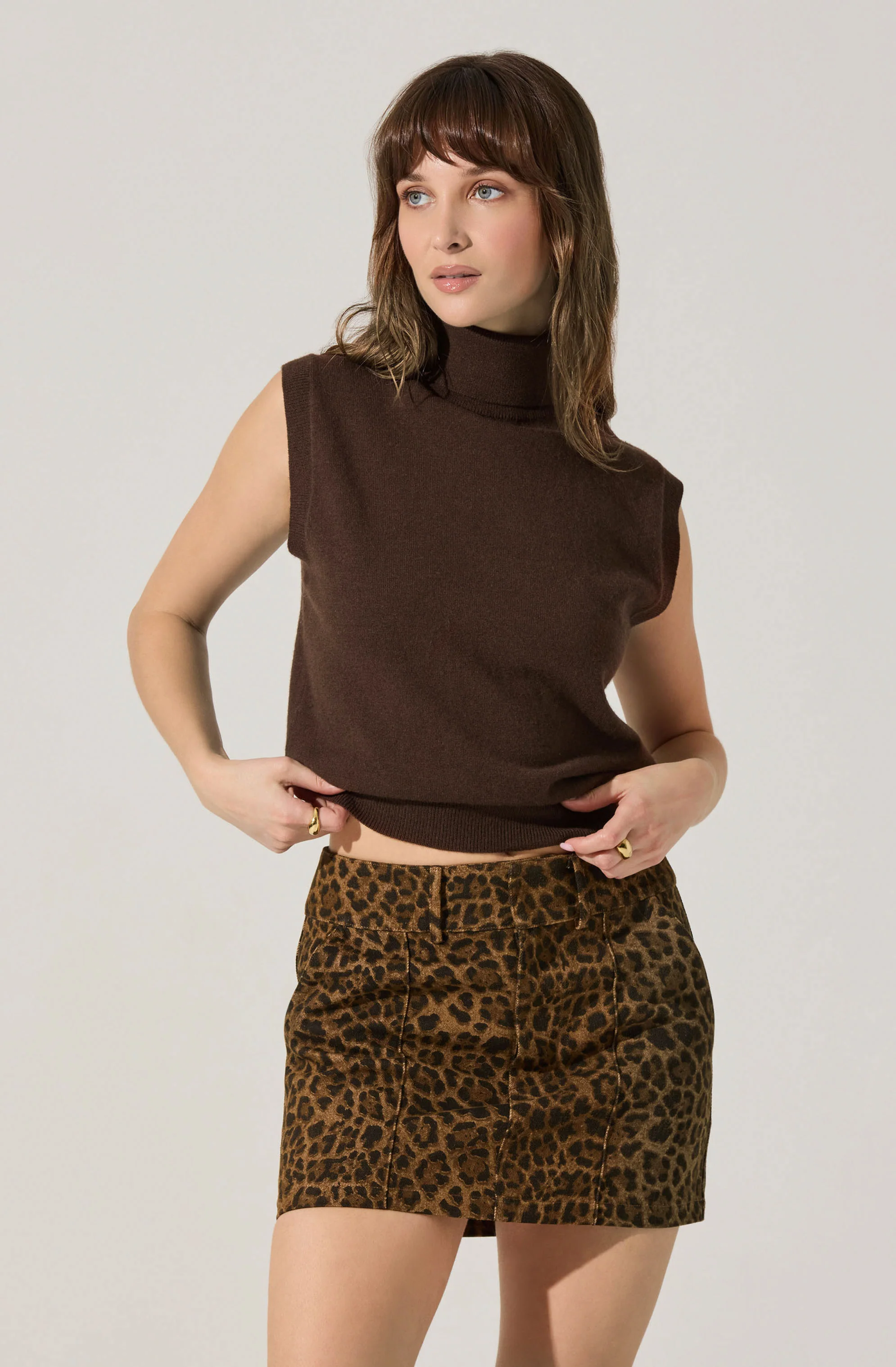 Avah Sleeveless Turtleneck Sweater