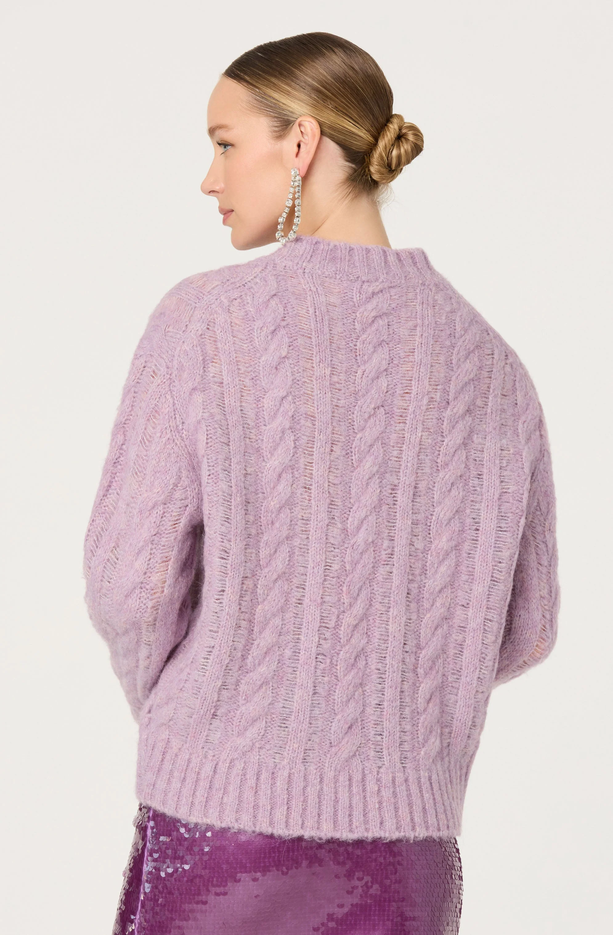 Violetta Cable Knit Crewneck Sweater