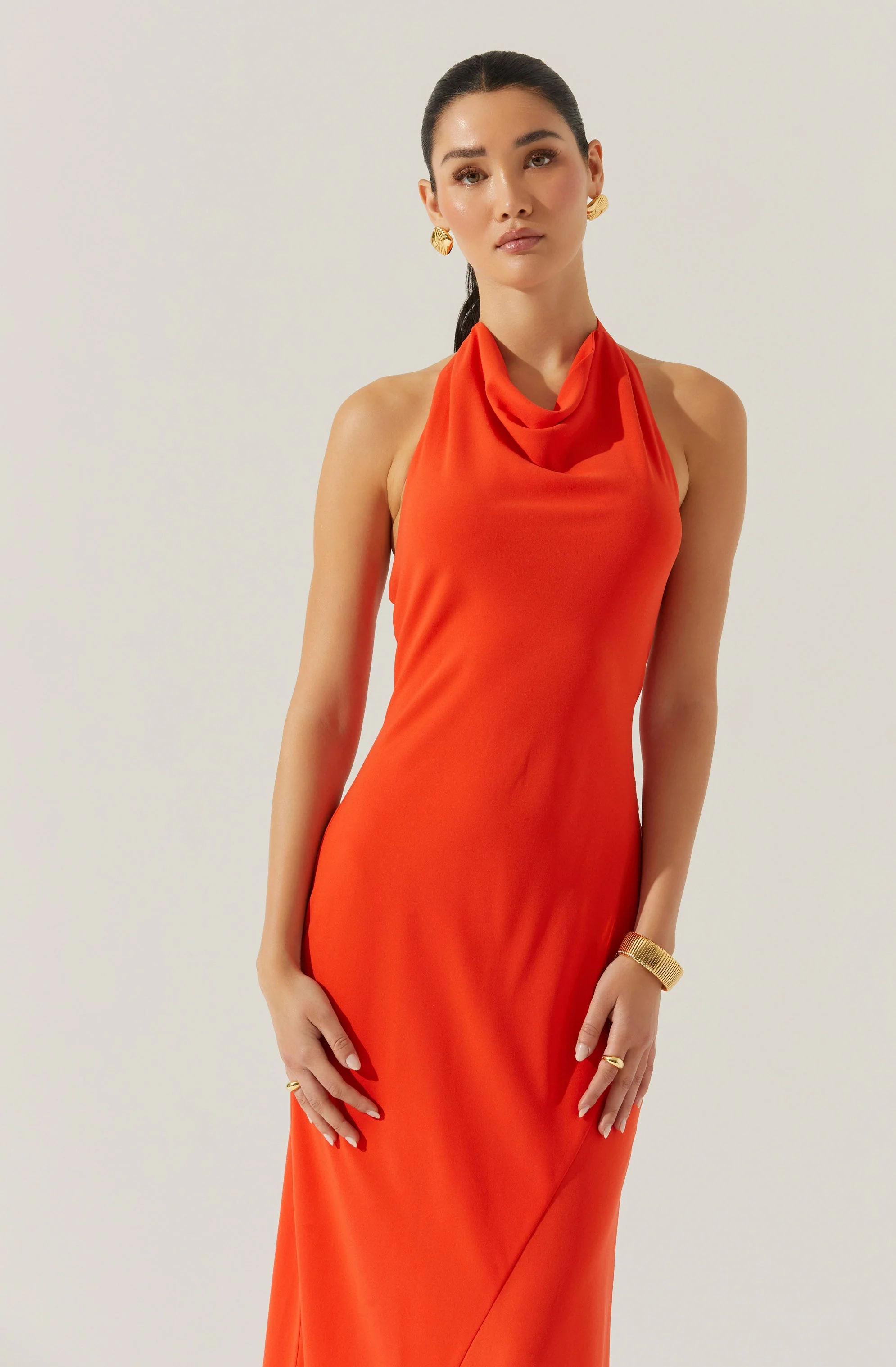 Dalisay Cowl Neck Halter Dress