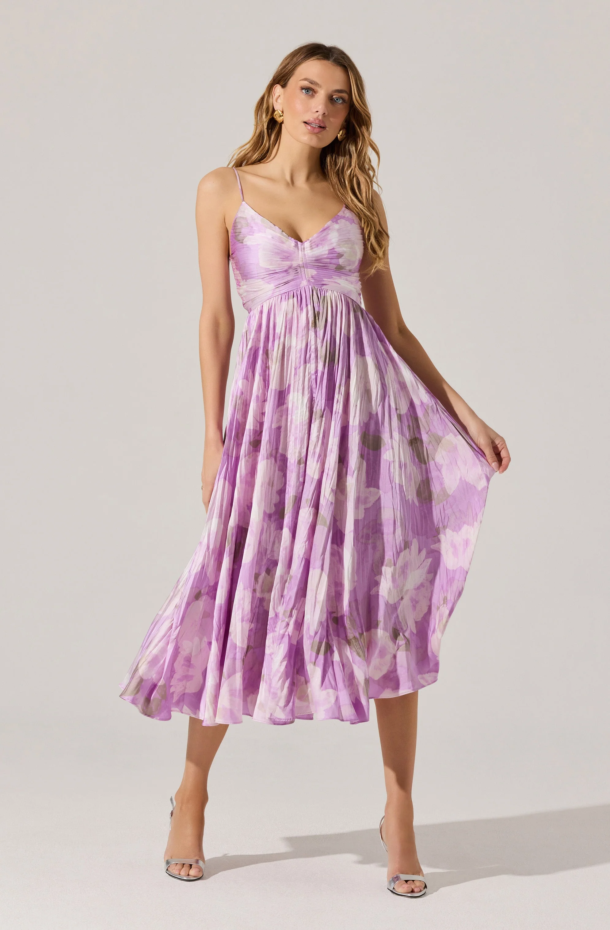 Maeve Printed Pleated Midi Dress