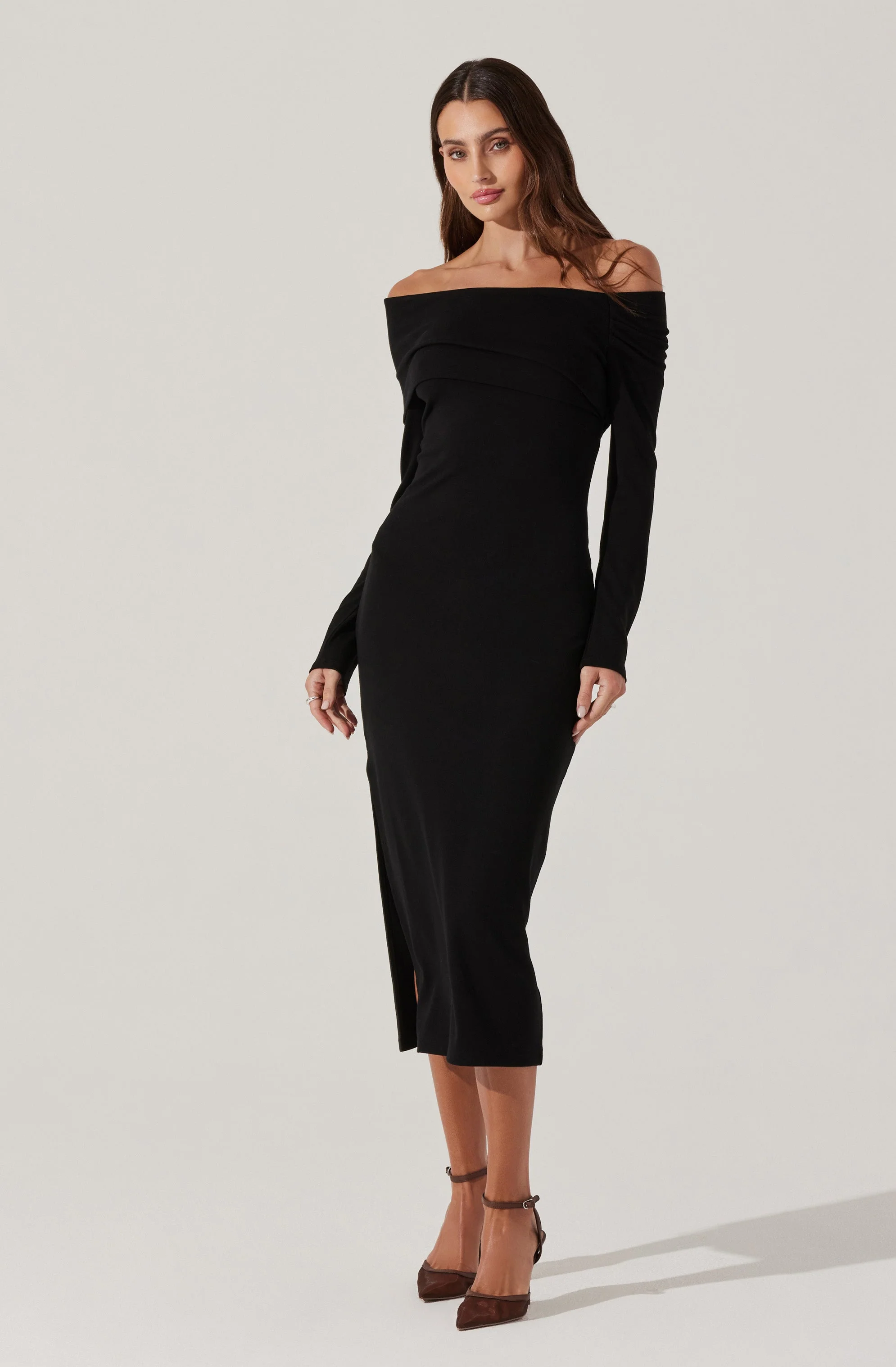 Jada Off Shoulder Midi Dress