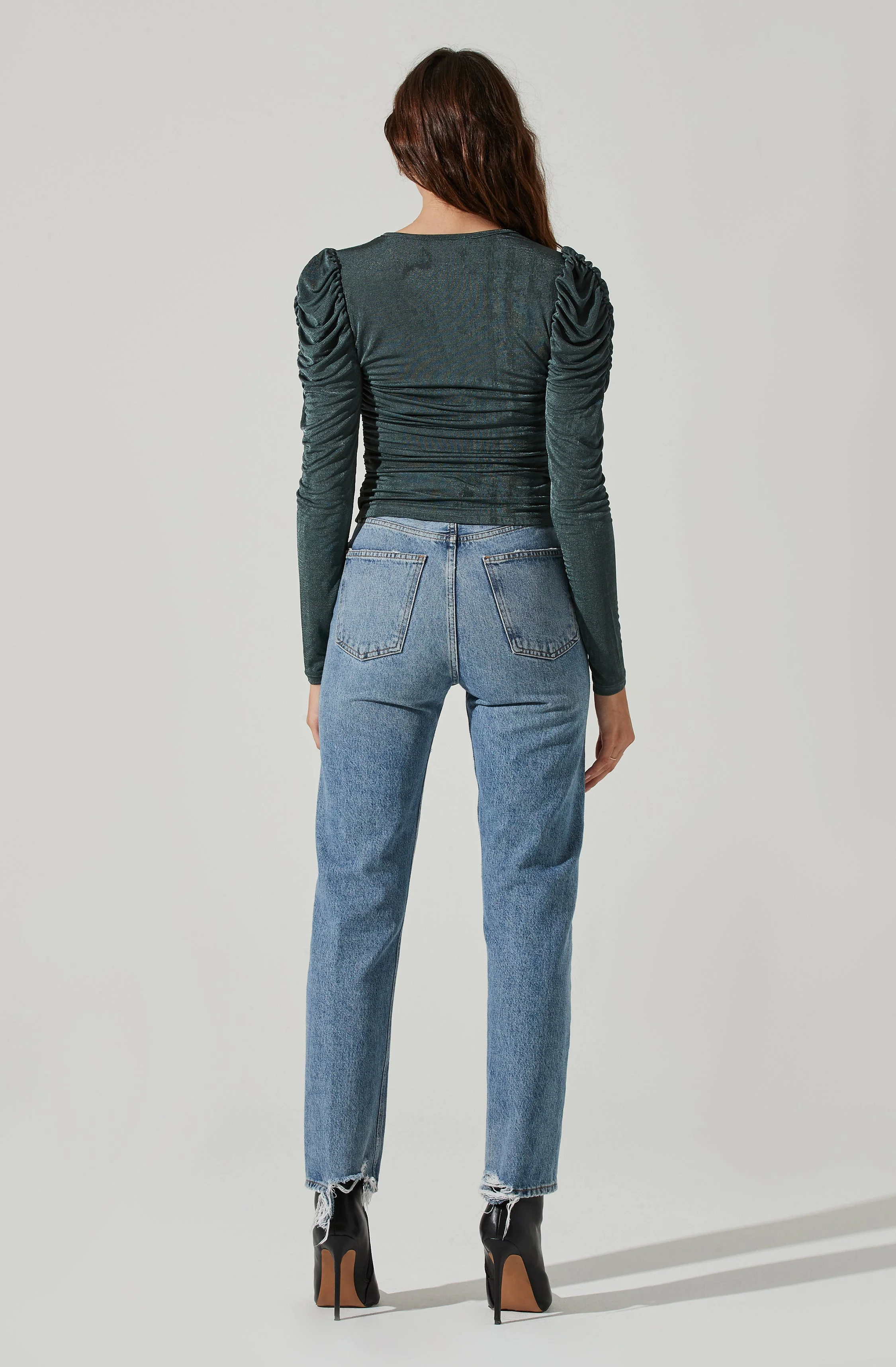 Ruched Front Long Sleeve Top