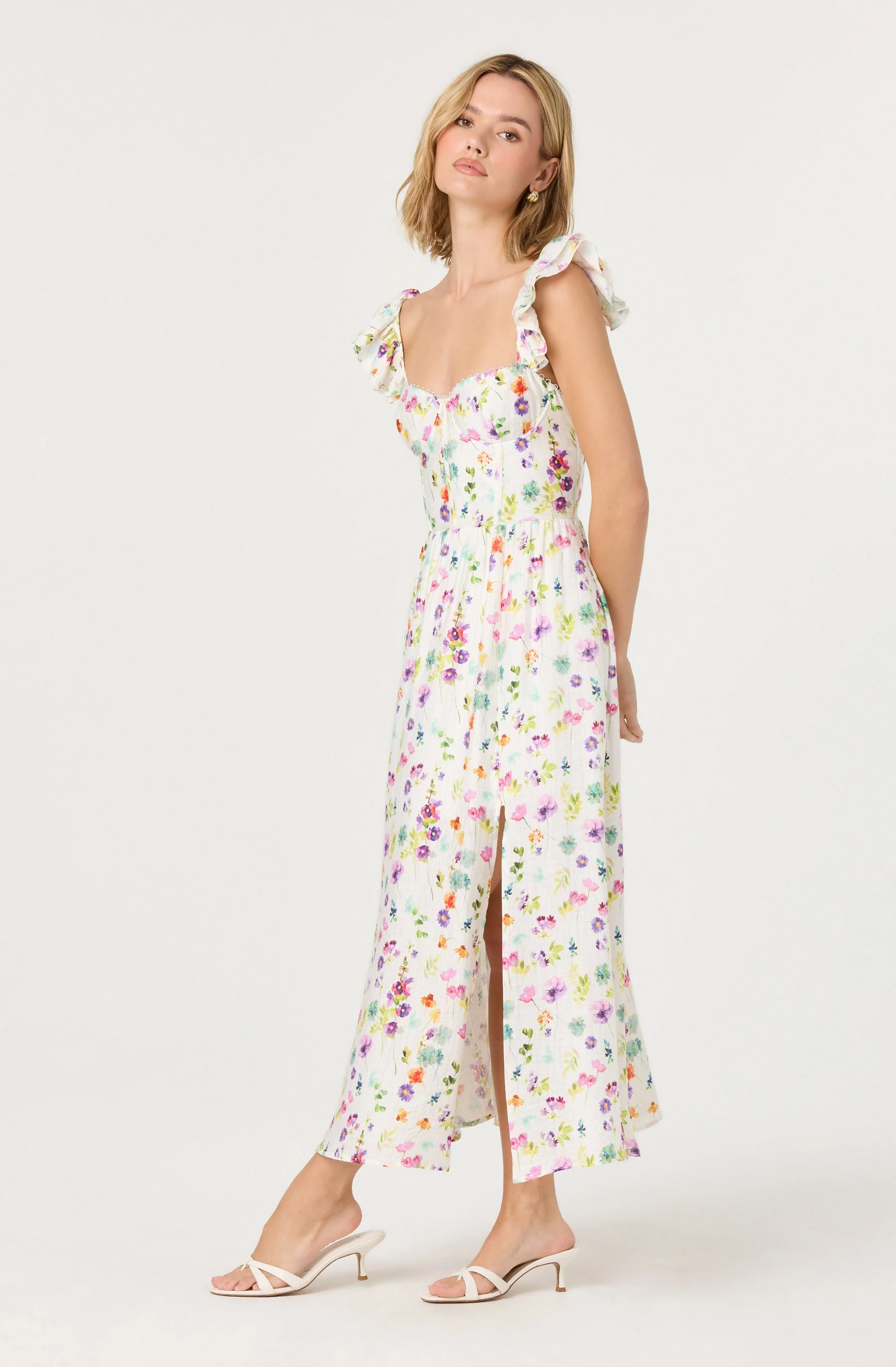 Wedelia Floral Bustier Midi Dress