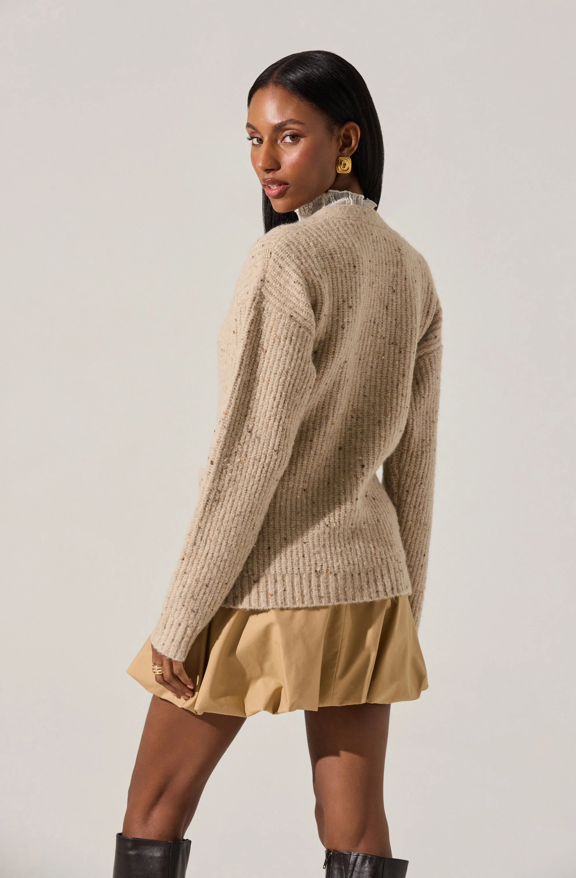 Saffi Ribbed Cardigan Sweater