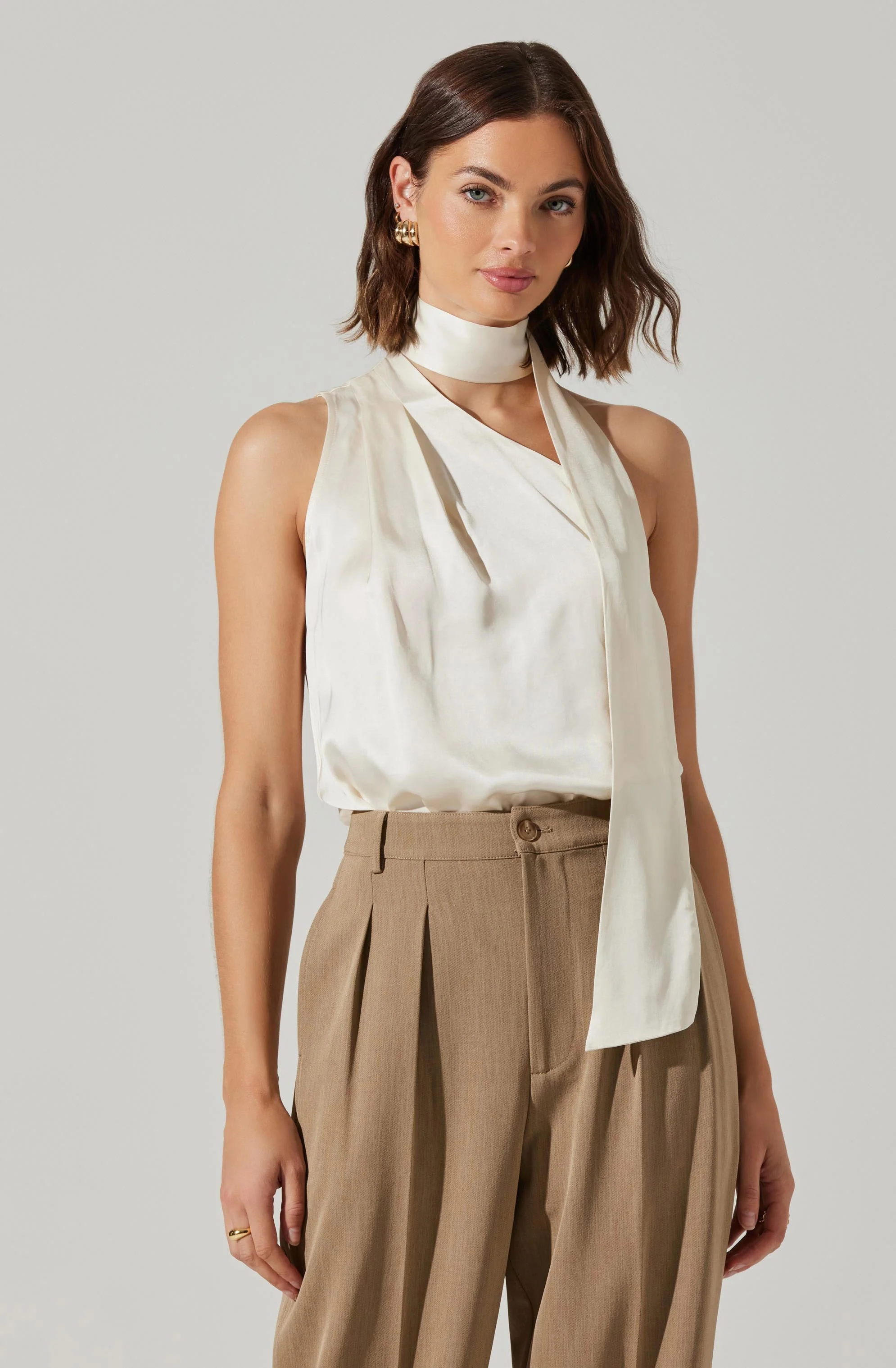 Partia Scarf Detail Asymmetric Top