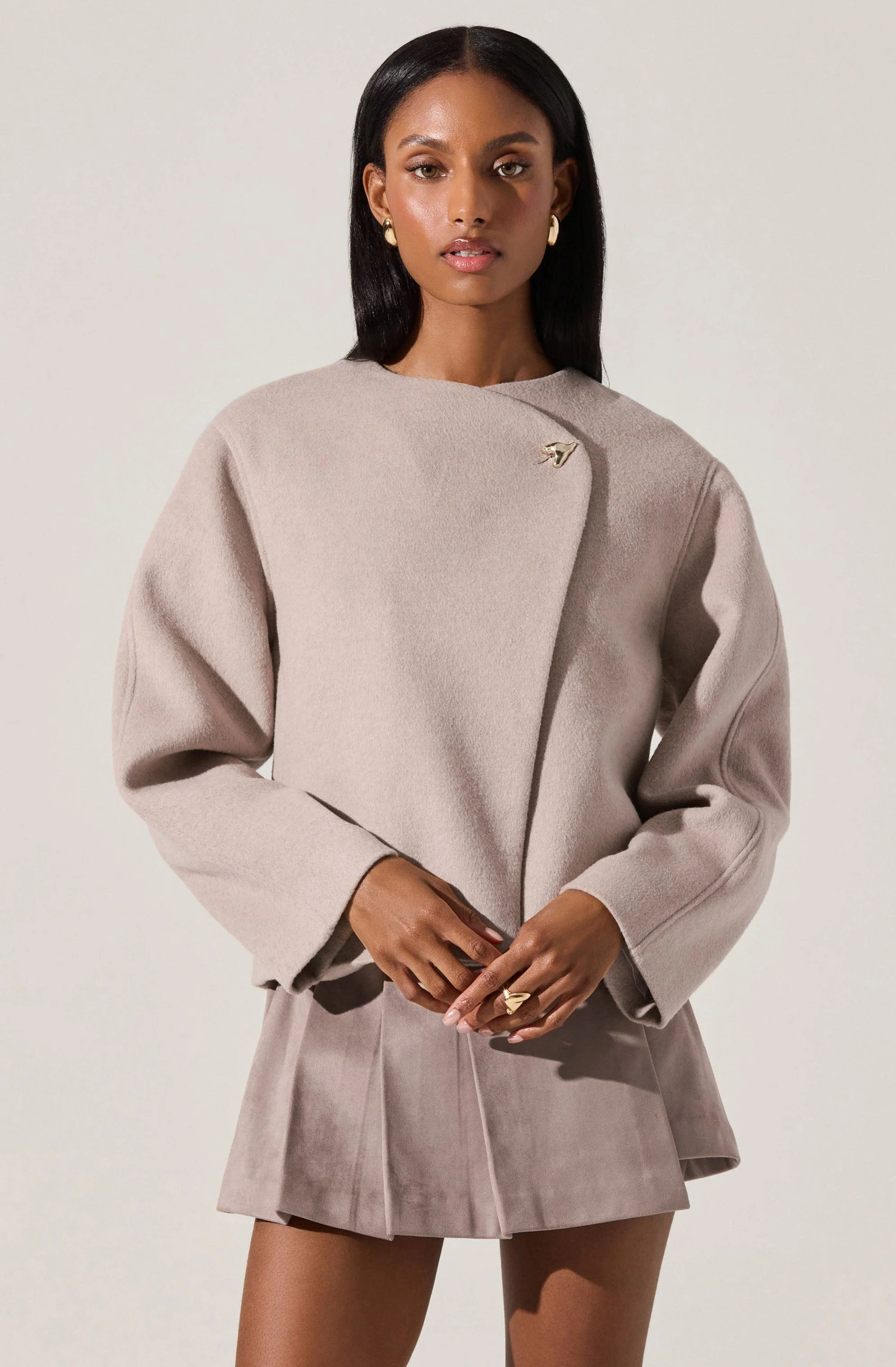 Jennah Wool-Blend Wrap Jacket