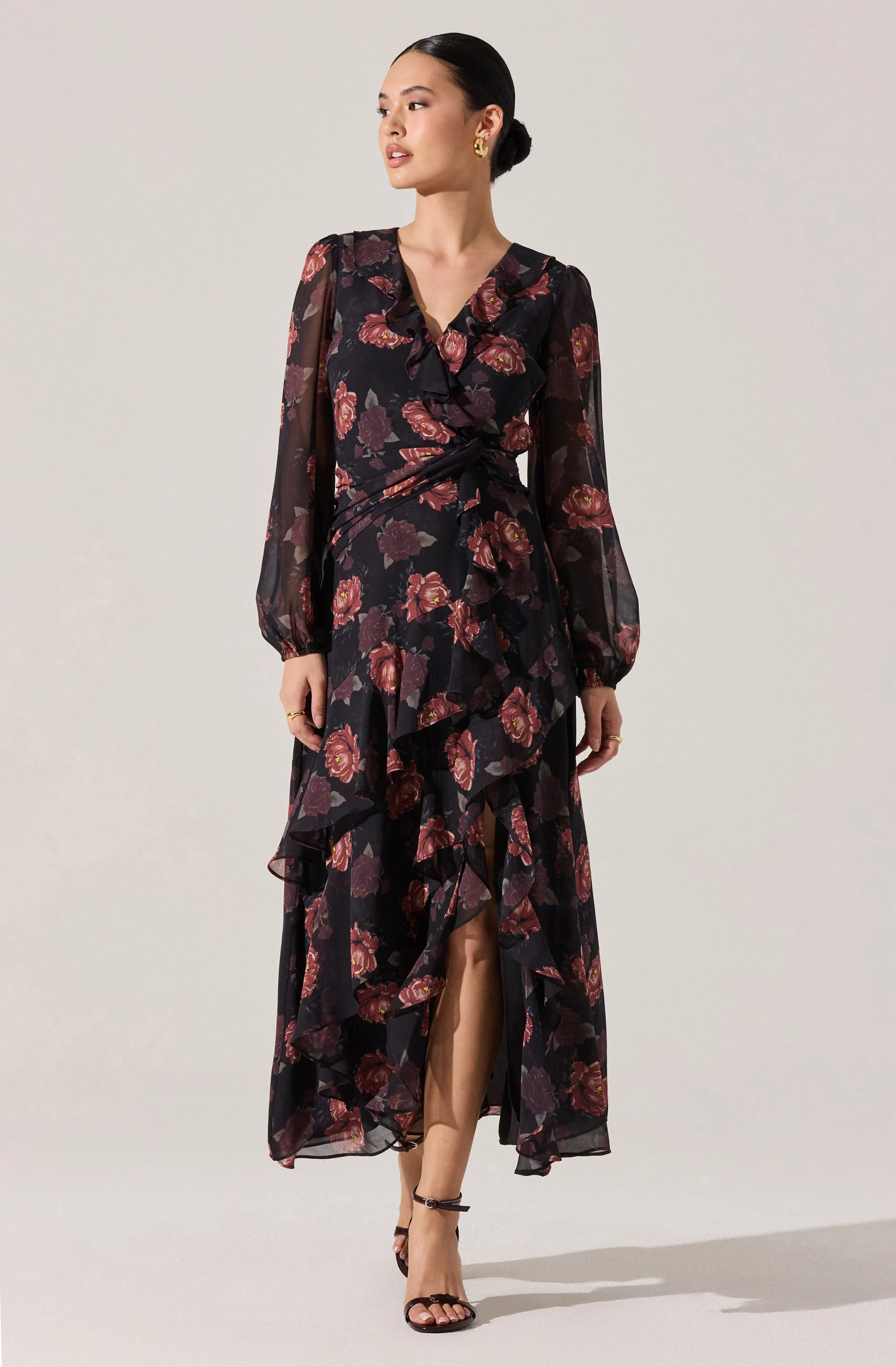 Corrina Floral Ruffle Maxi Dress