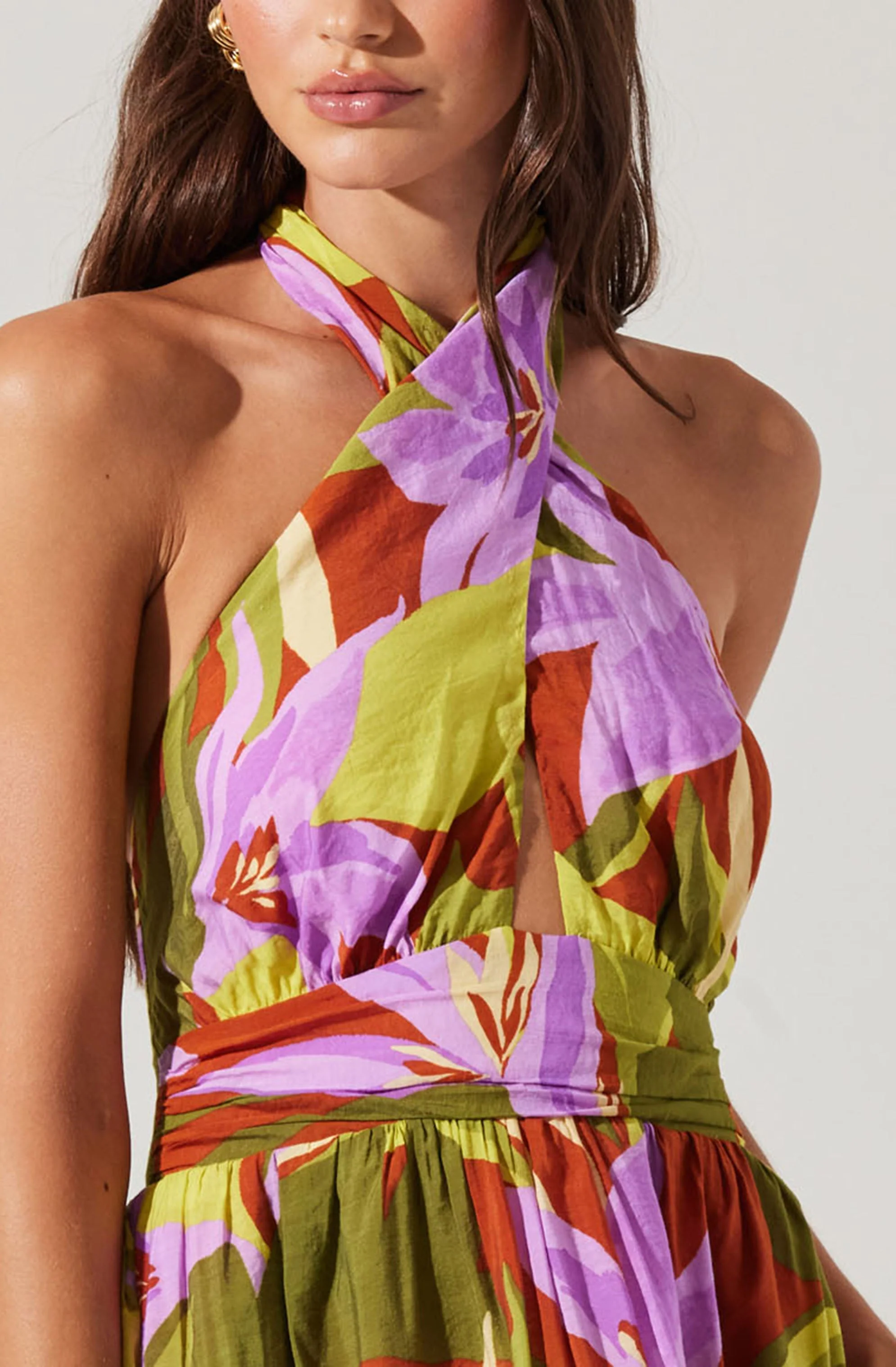 Kalia Halter Floral Midi Dress