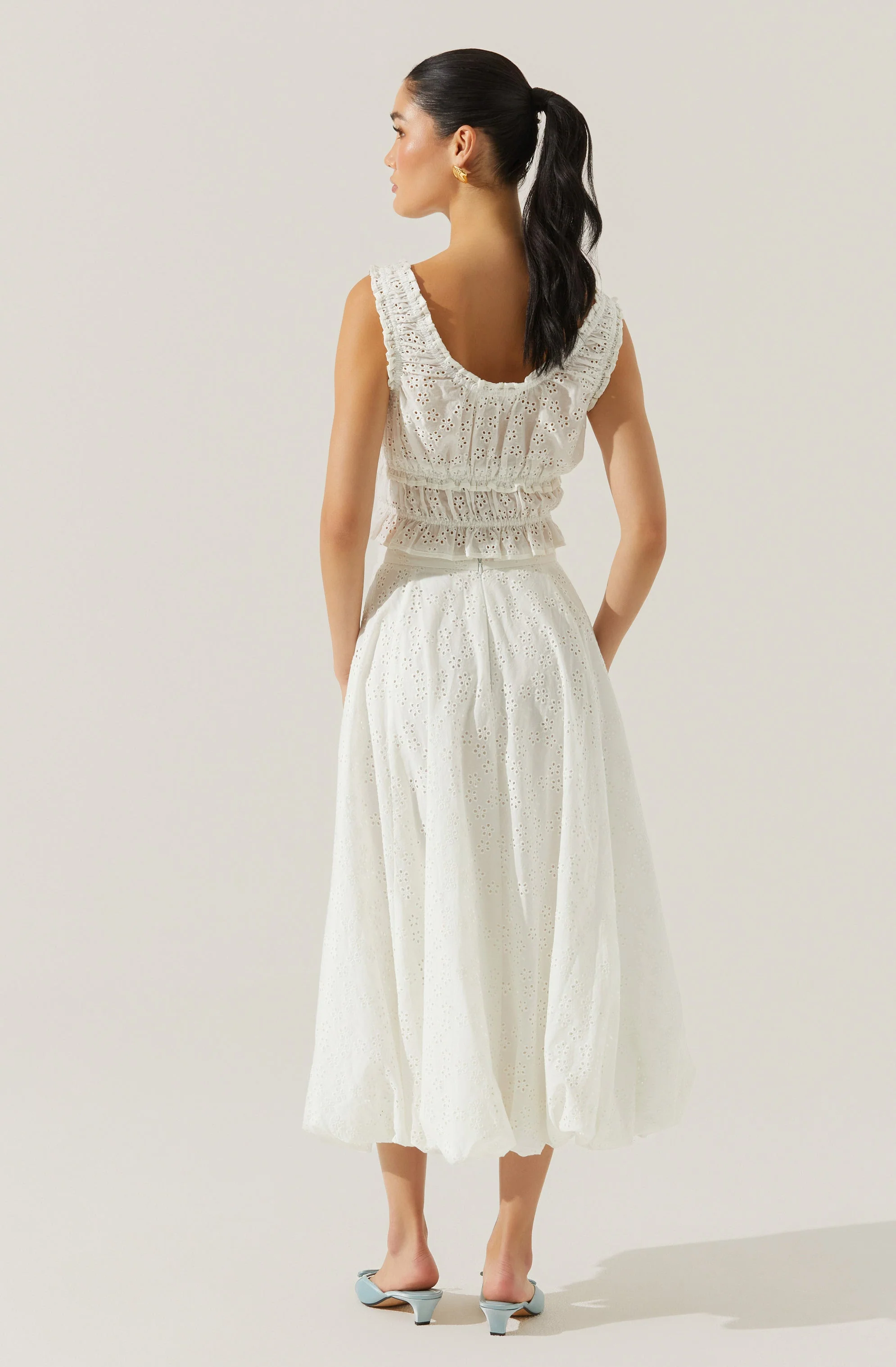 Kissel Eyelet Bubble Maxi Skirt