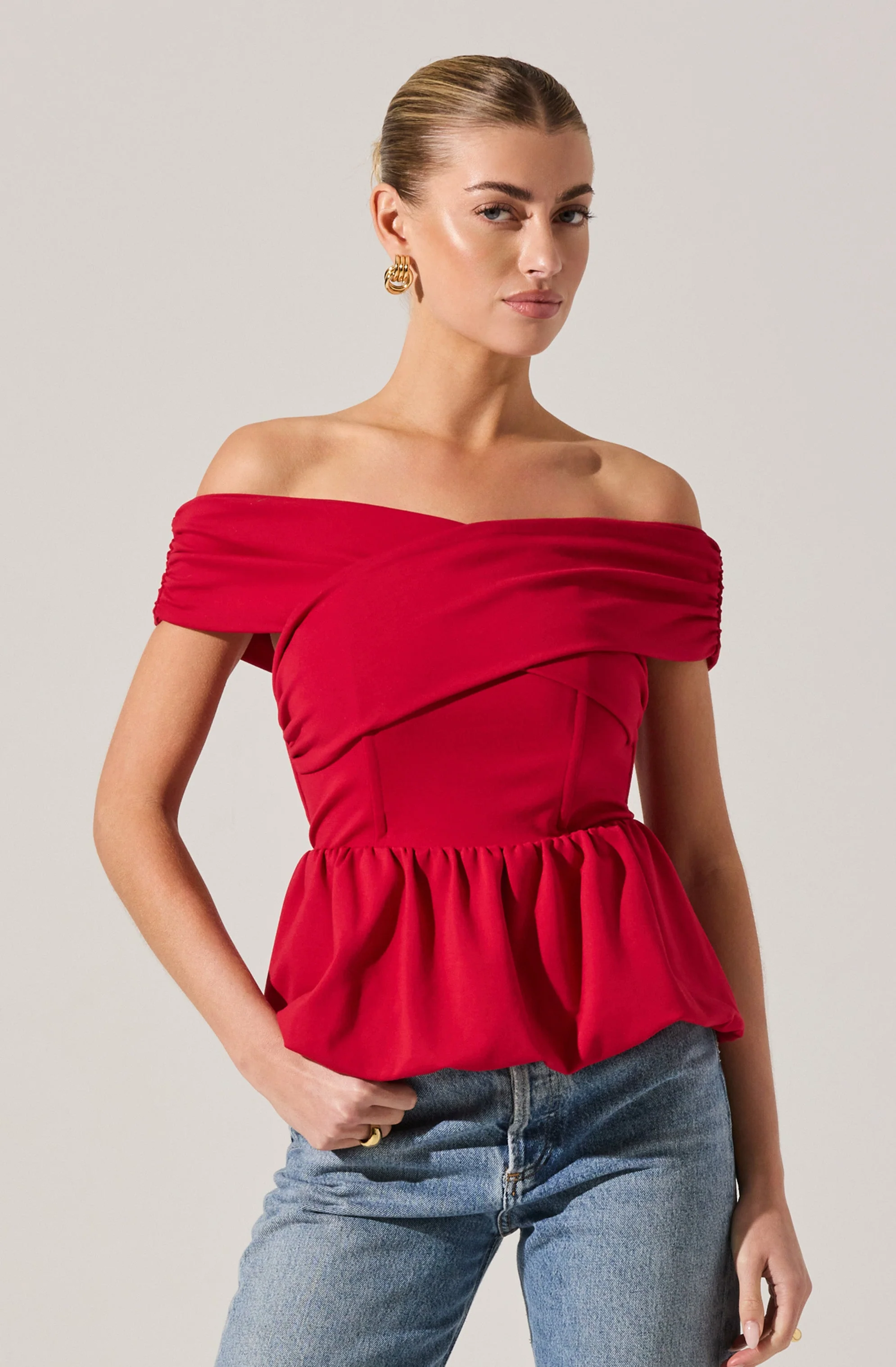 Tennille Off Shoulder Peplum Top