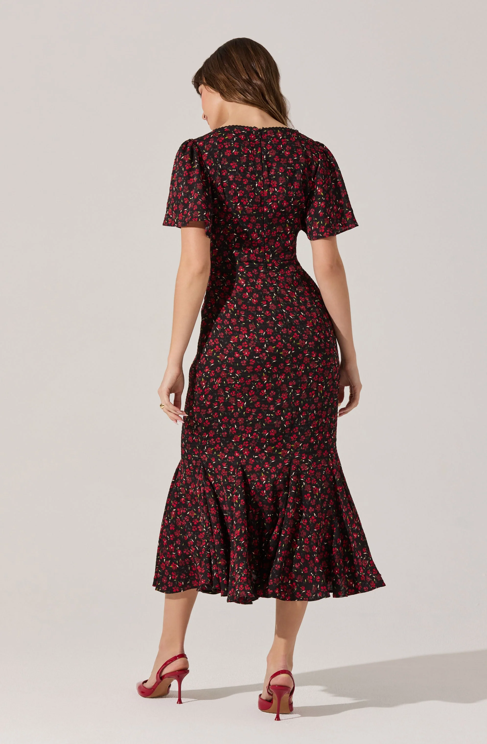 Sara Floral Lace Trim Dress