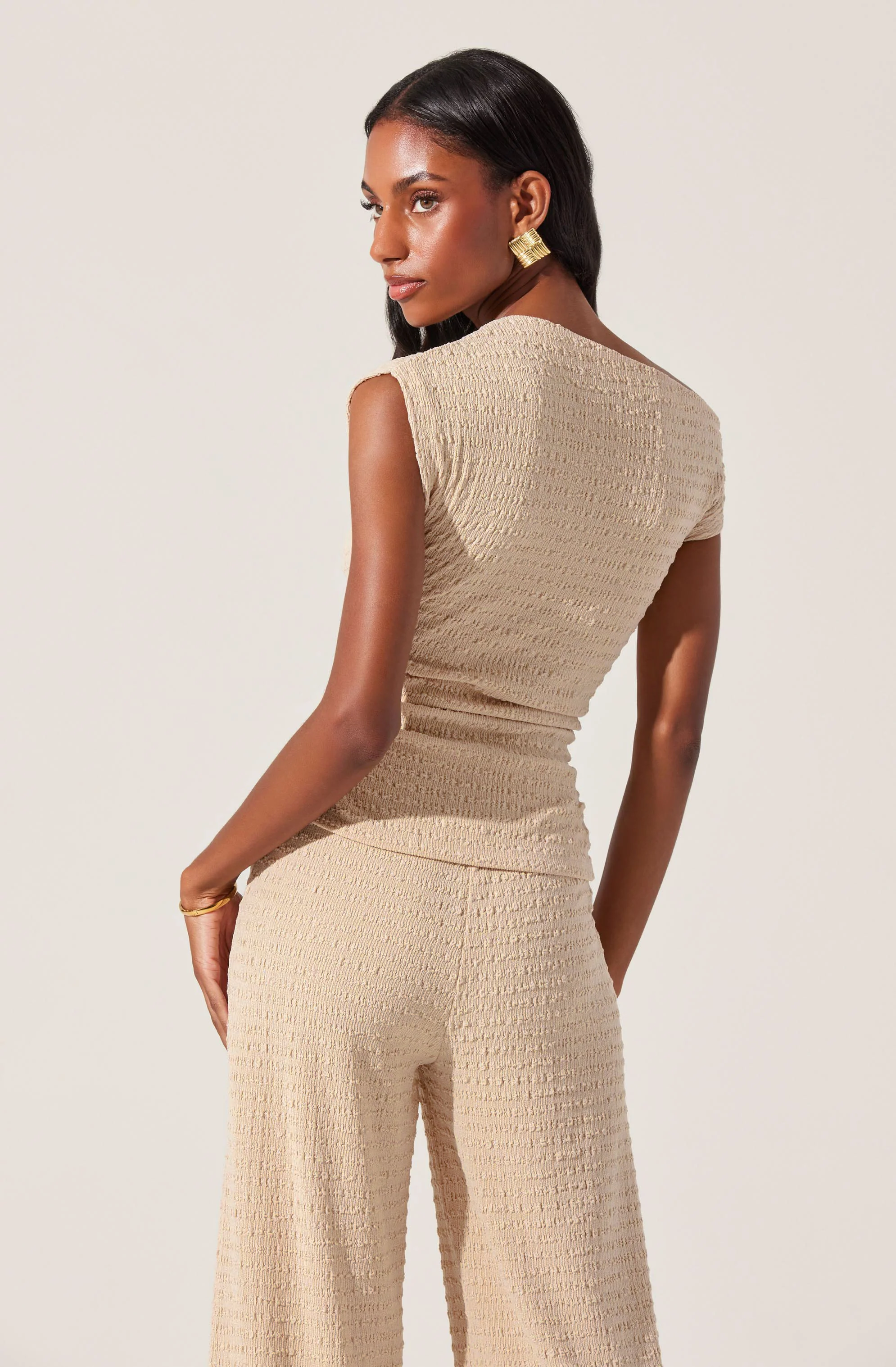 Keir One shoulder Textured Top