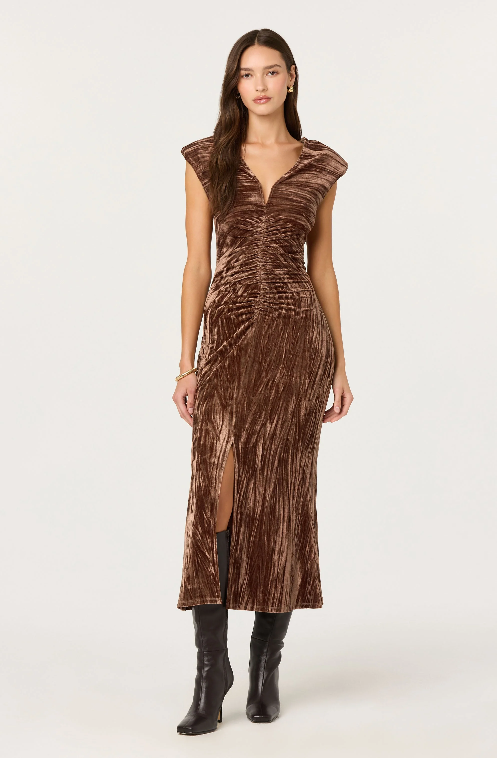 Daisha Crushed Velvet Midi Dress