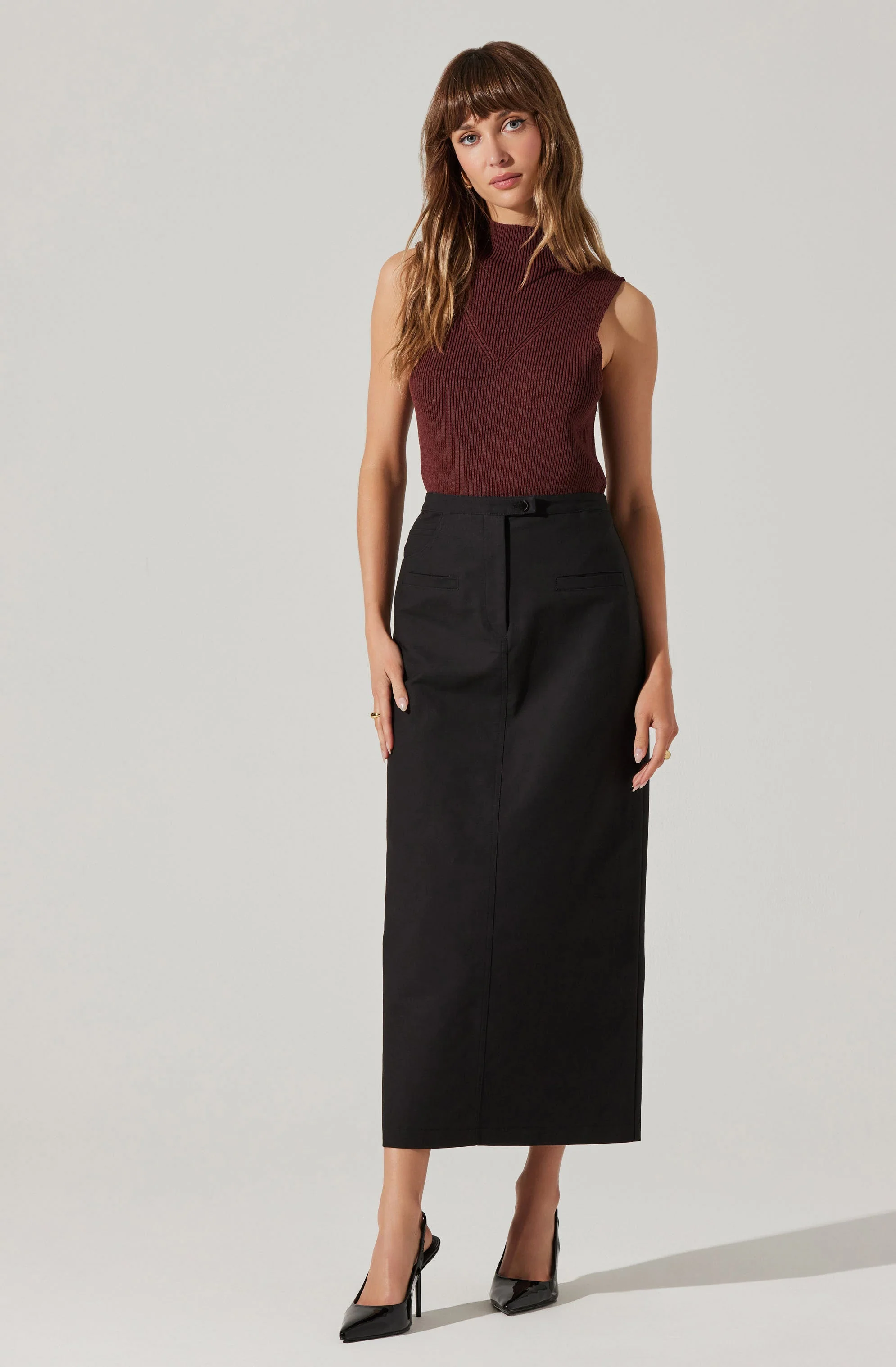 Zea Mock Neck Sleeveless Sweater