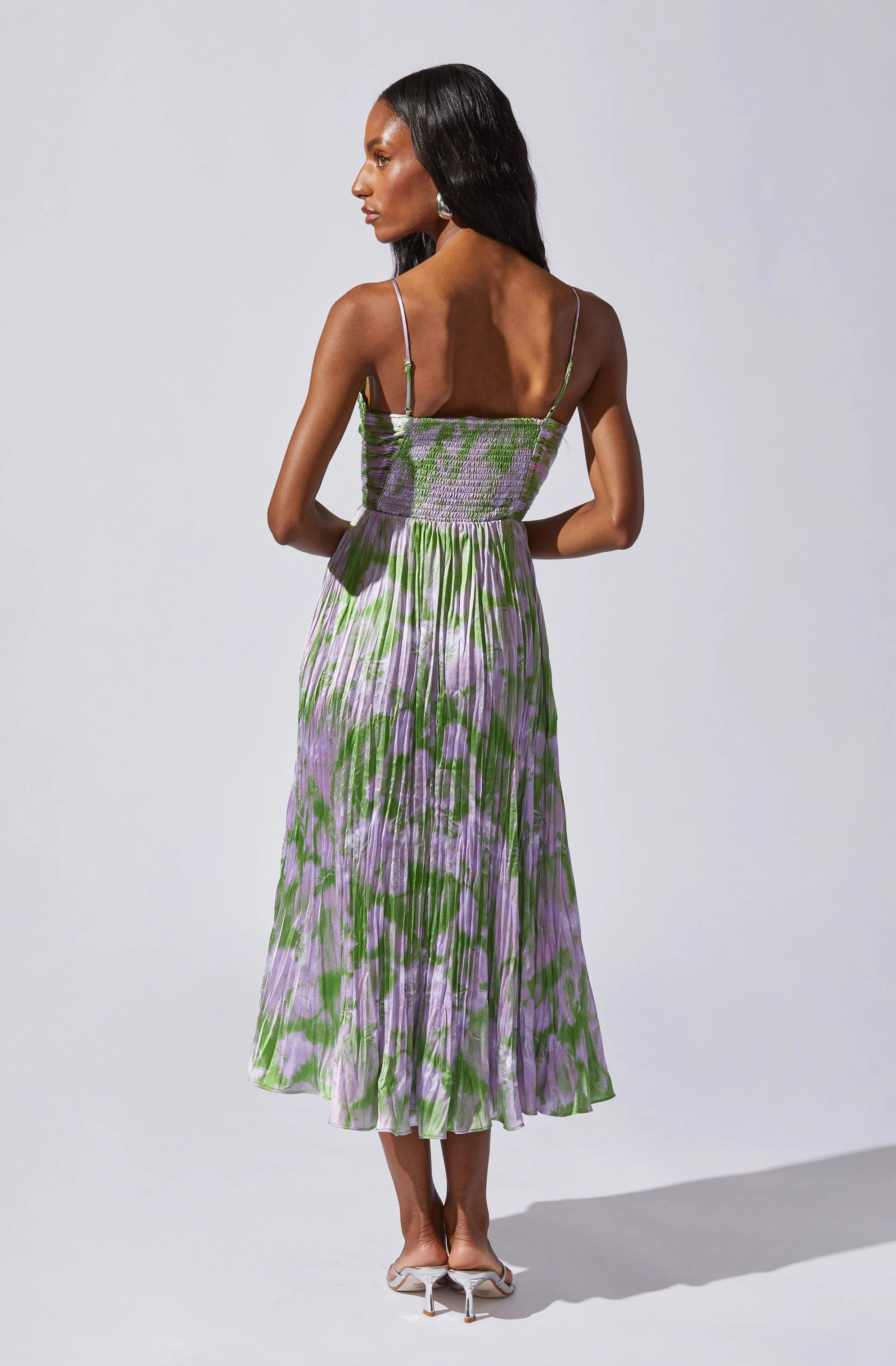 Maeve Printed Pleated Midi Dress