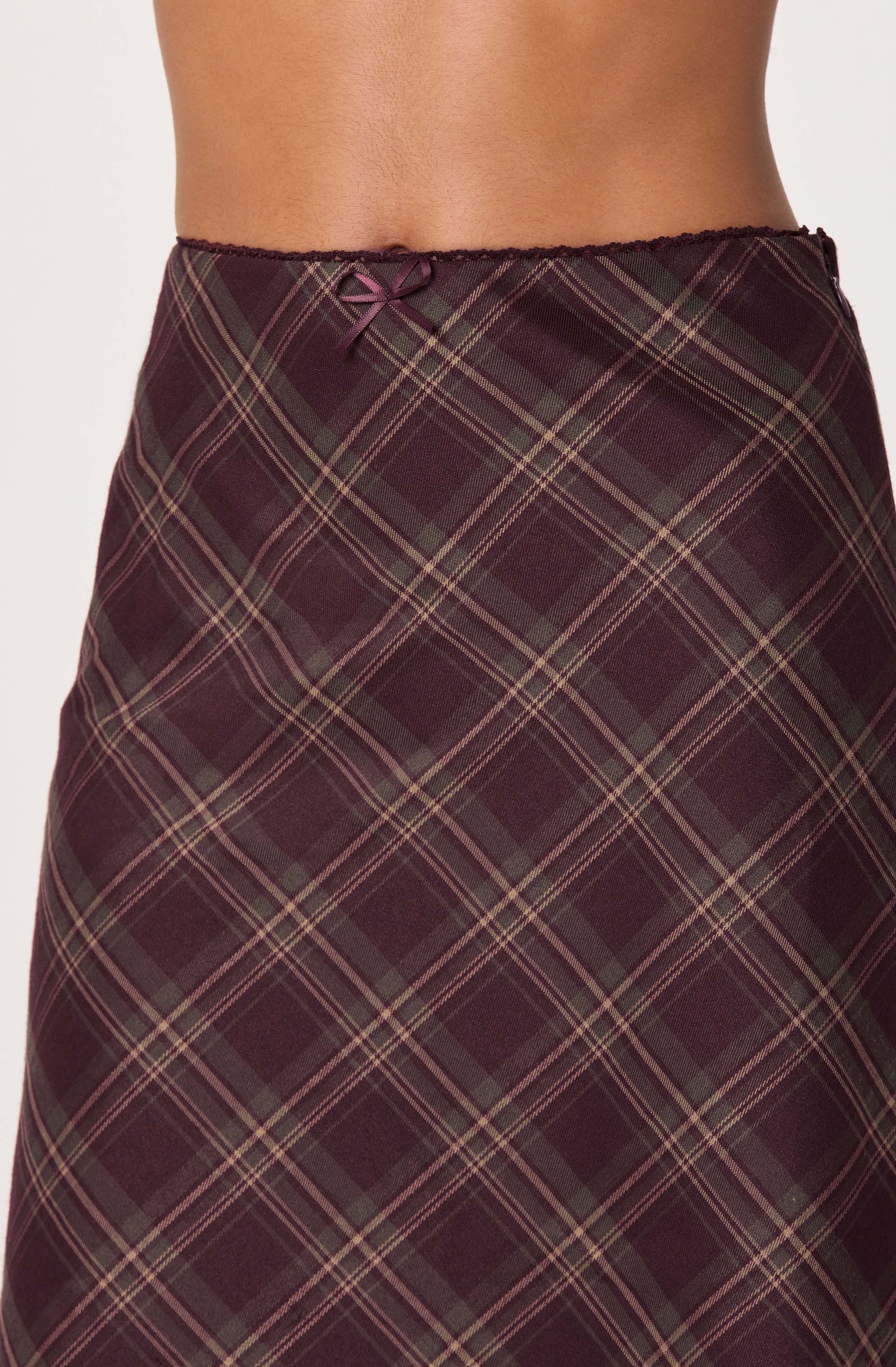 Plaid A-line Slip Skirt