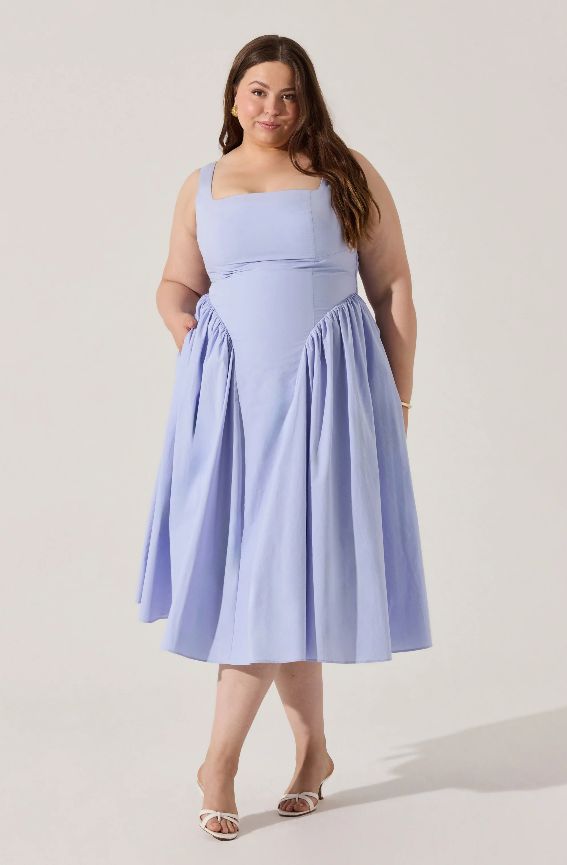 Vinya Poplin Drop Waist Dress