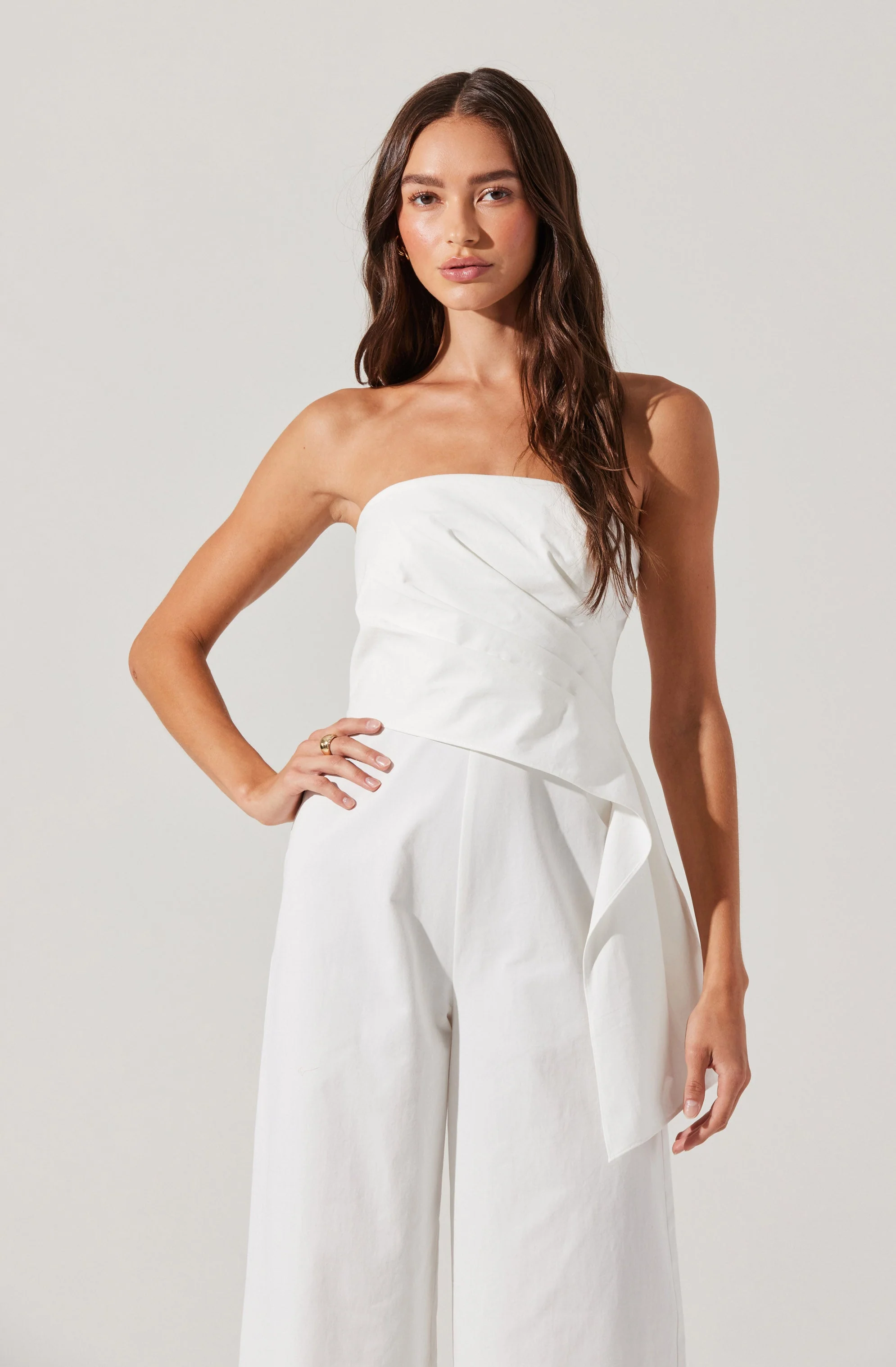 Maciel Strapless Pleated Jumpsuit