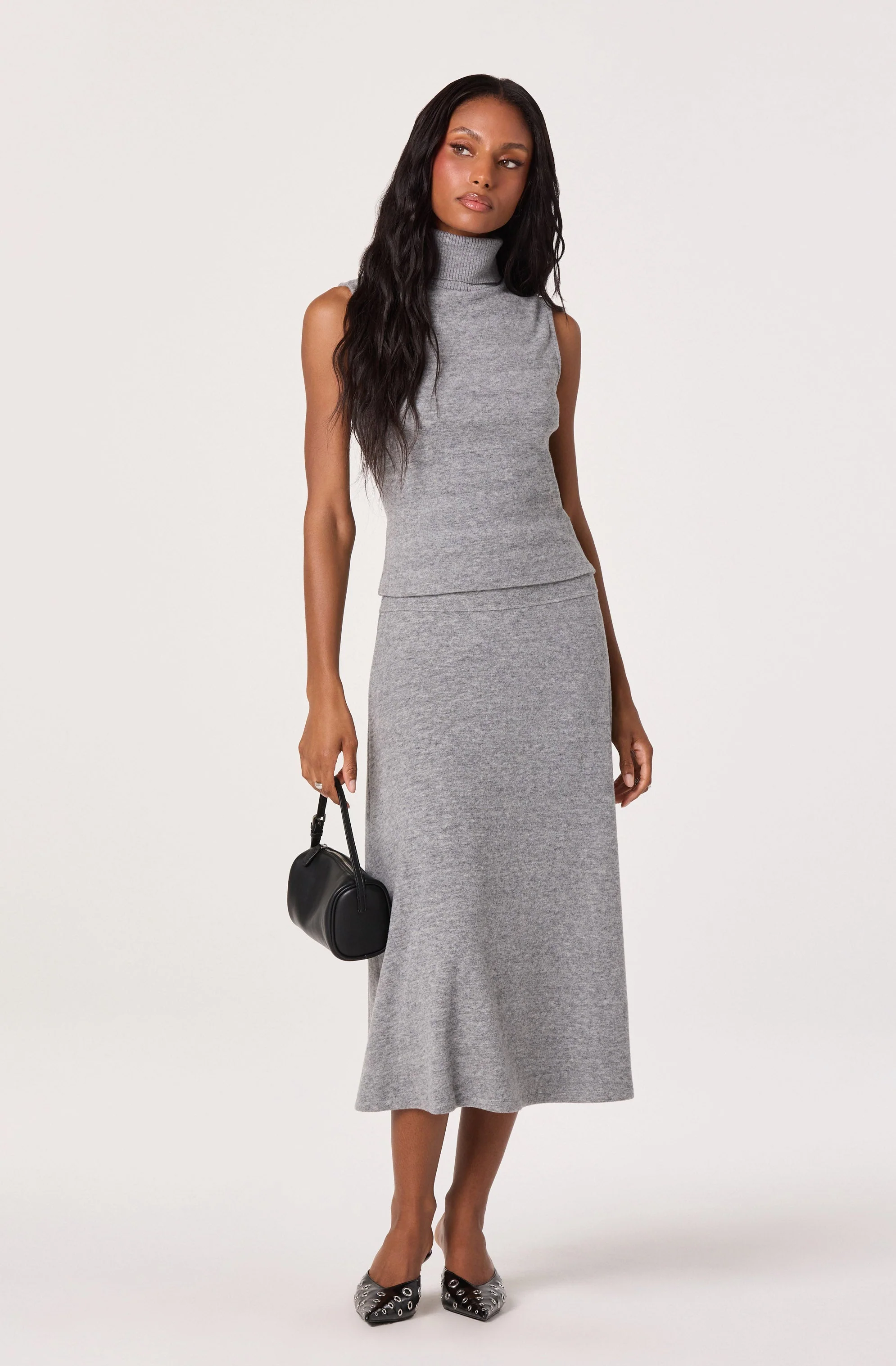 Sleeveless Knit Turtleneck Top