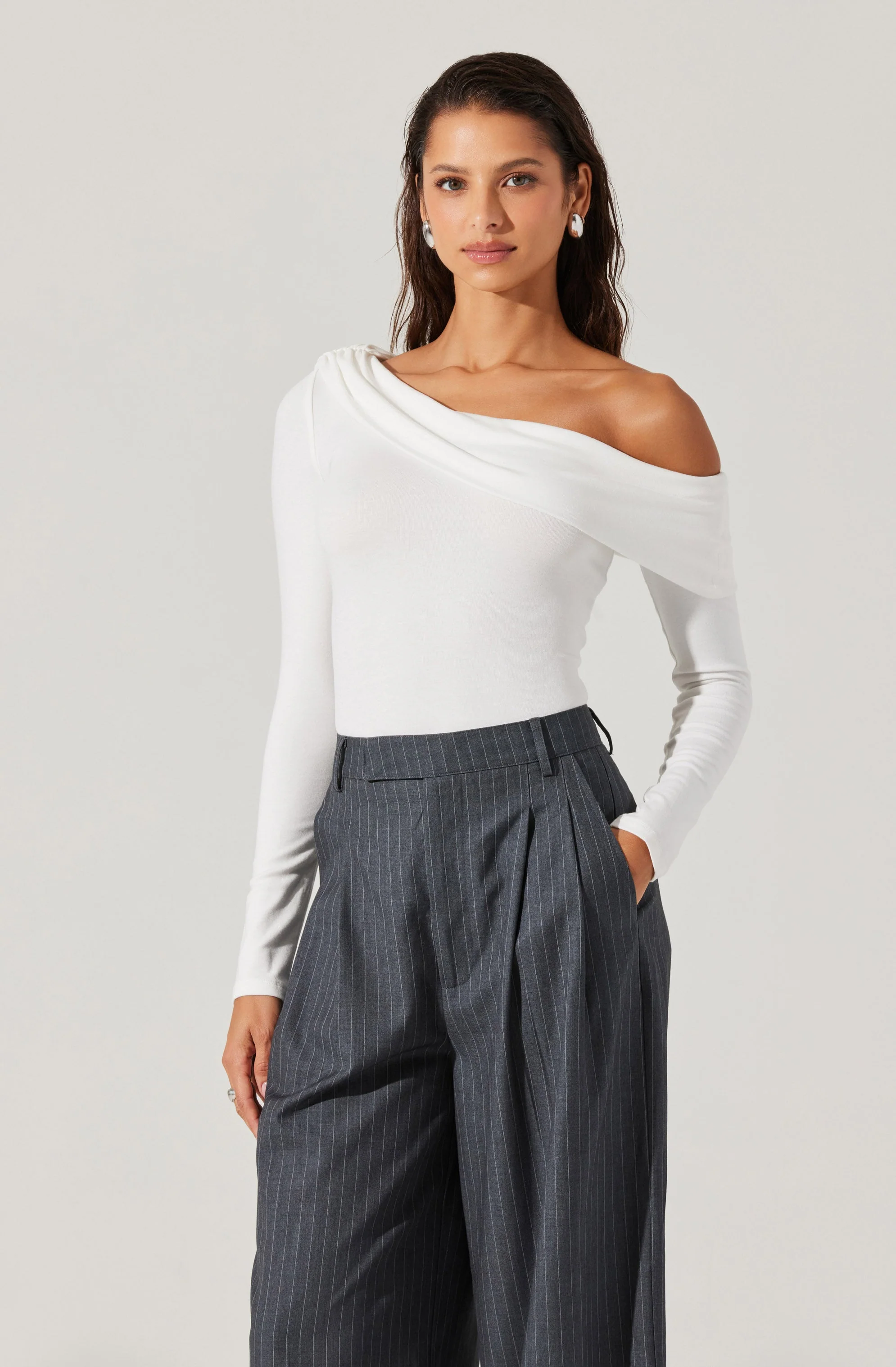 Draped Off Shoulder Top