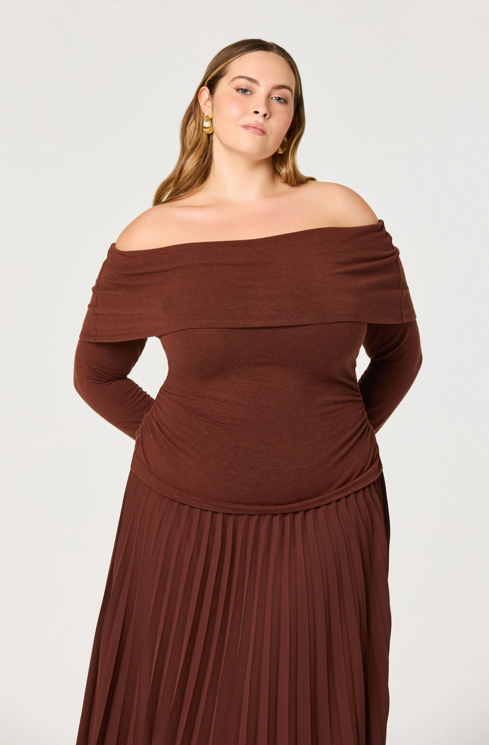 Tanaia Pleated Mixed Media Dress