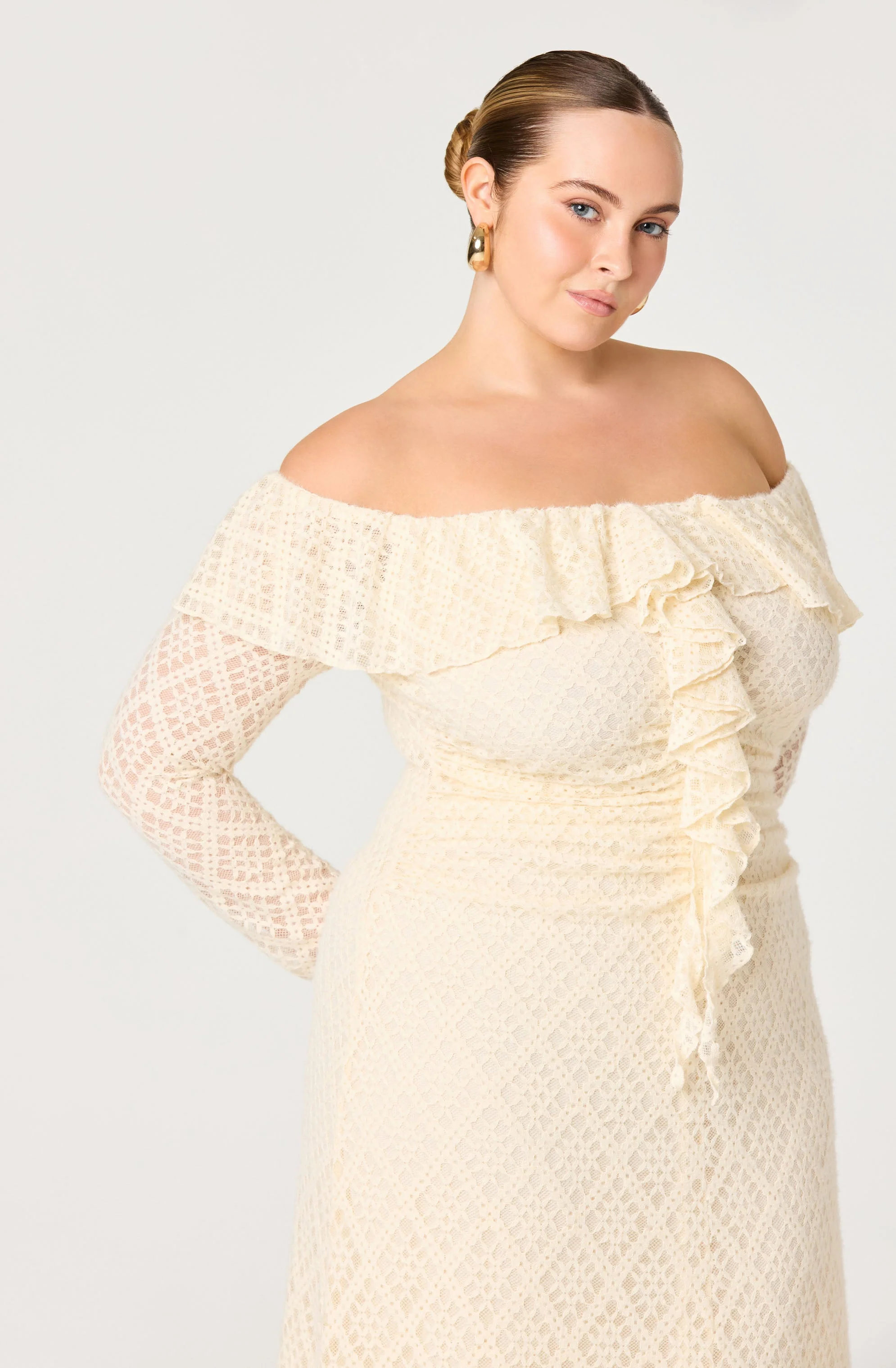 Dorian Ruffle Off Shoulder Dress