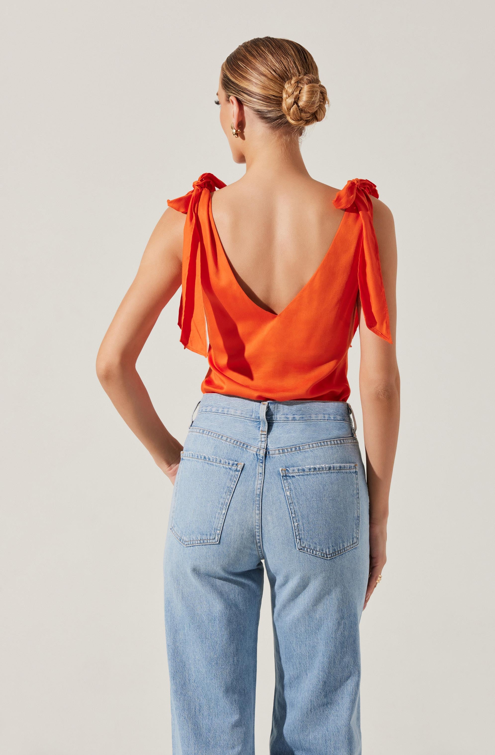 Allexina Satin Cowl Neck Top