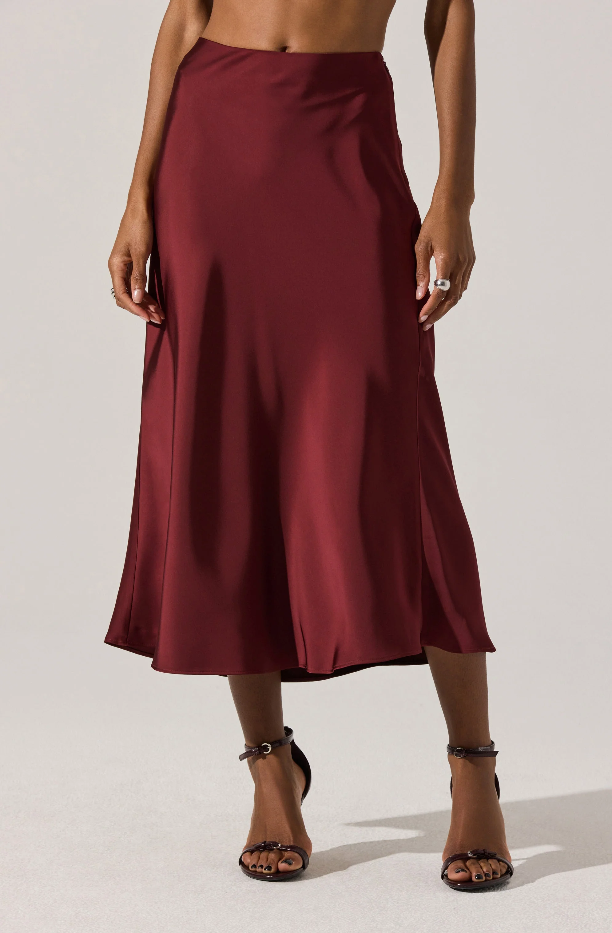 Windey Satin Midi Skirt