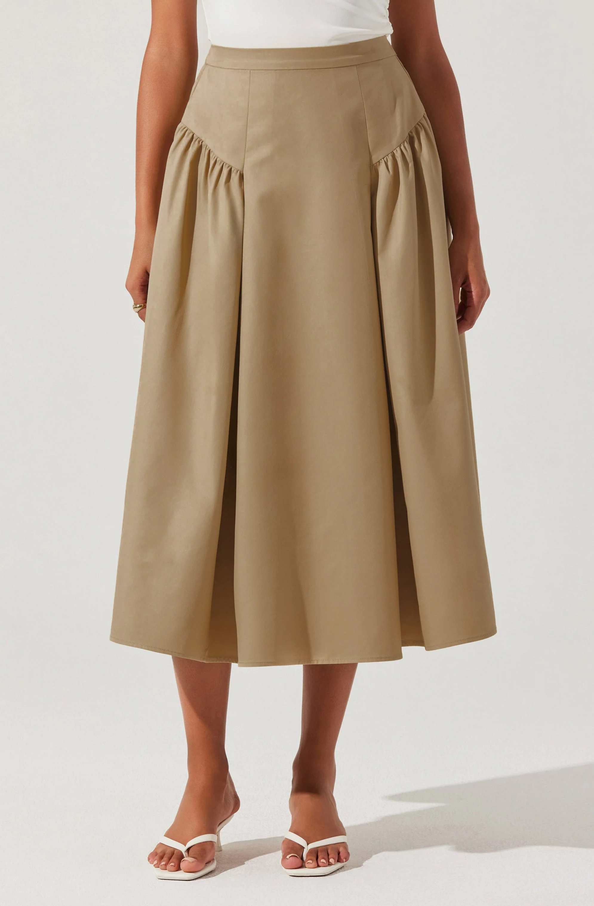 Laila Ruched Detail Midi Skirt