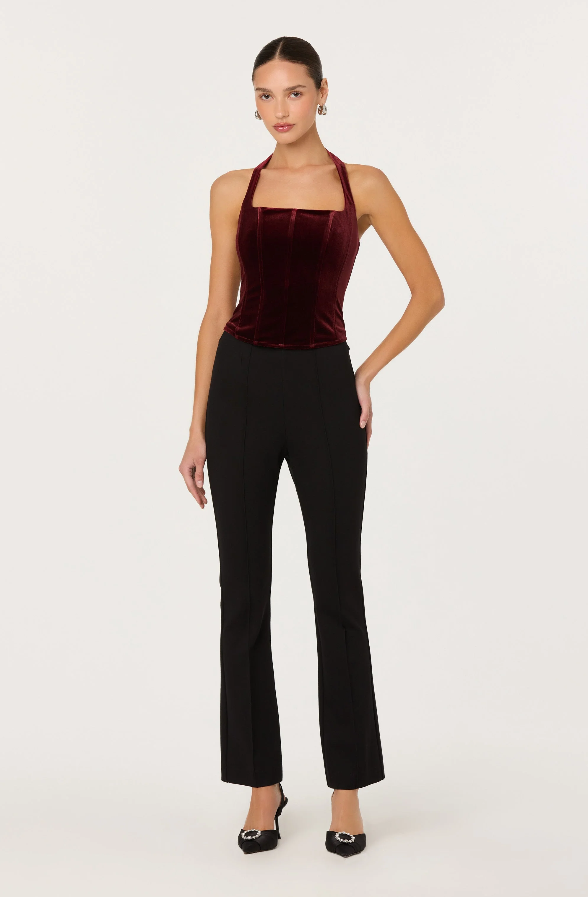 Jacy Velvet Corset Halter Top