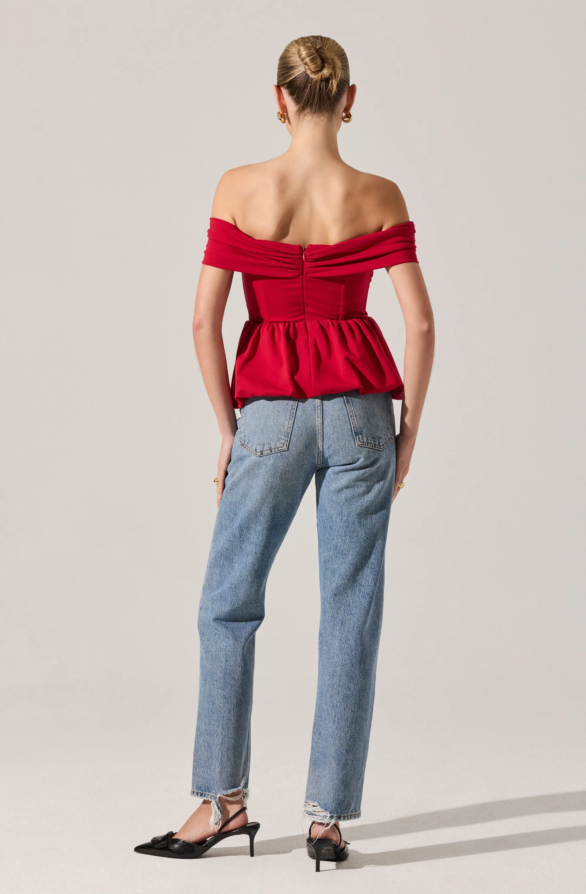 Tennille Off Shoulder Peplum Top