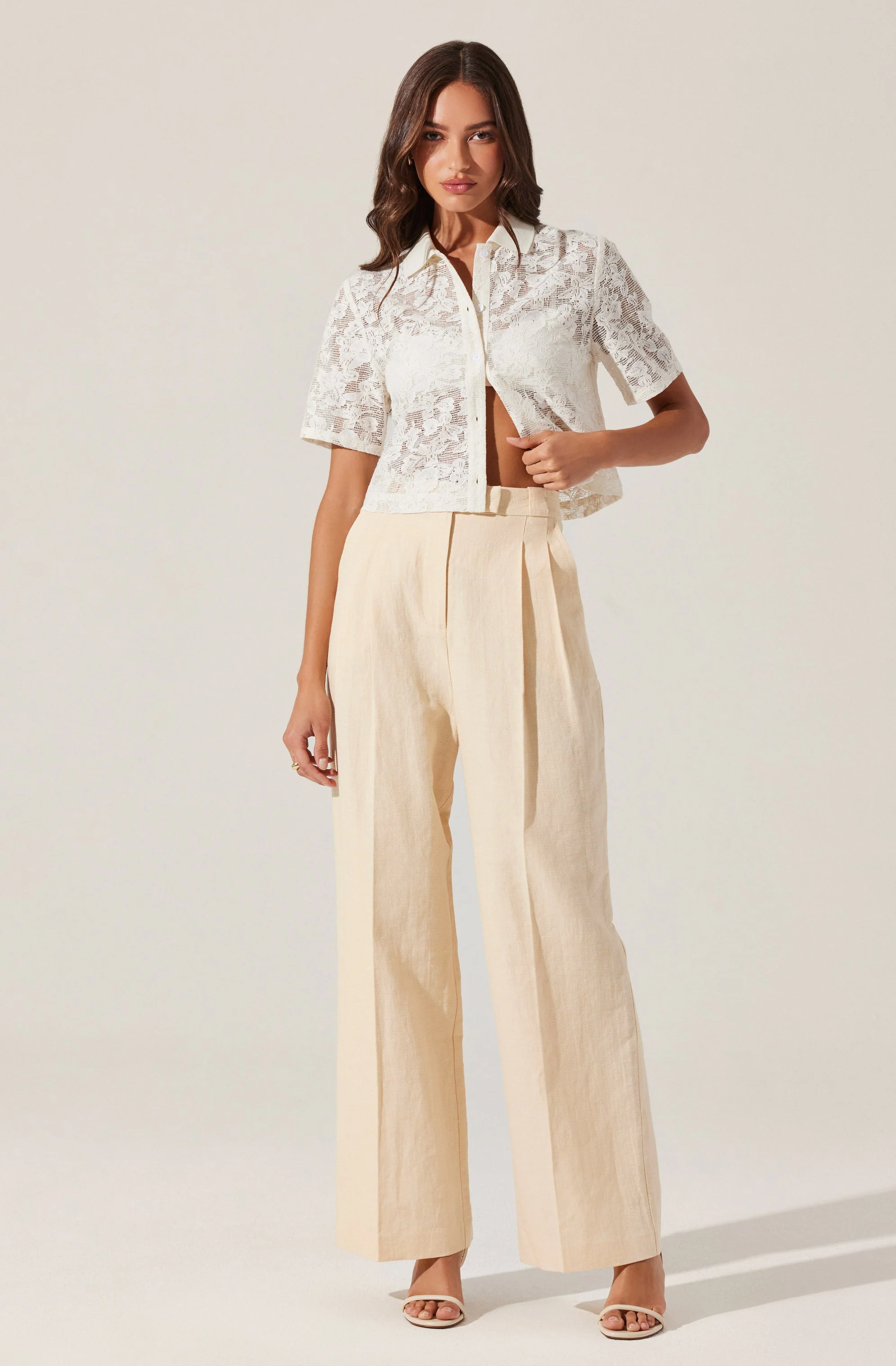Bryony Linen Blend Pleated Pants