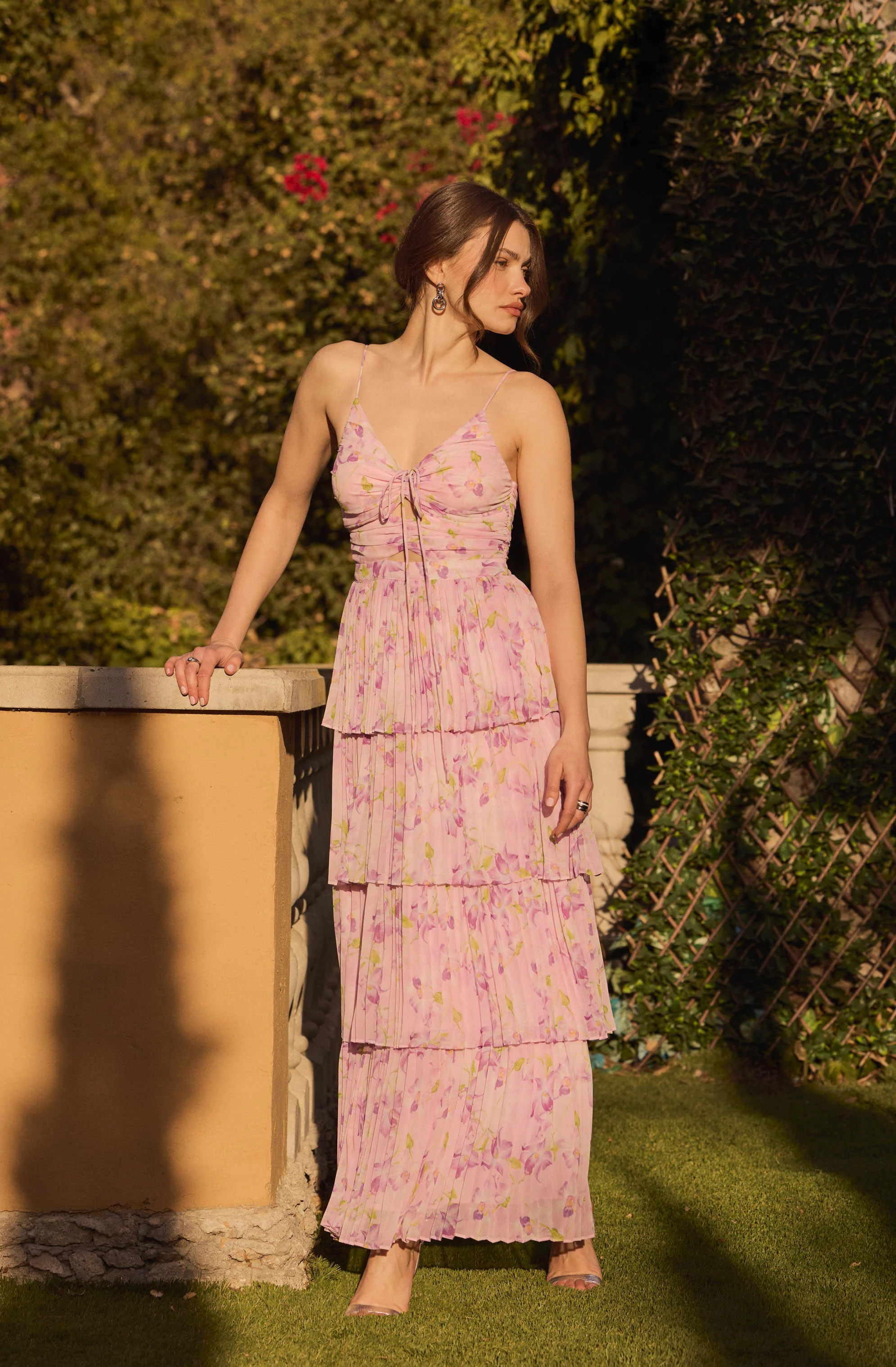 Daytona Pleated Floral Maxi Dress