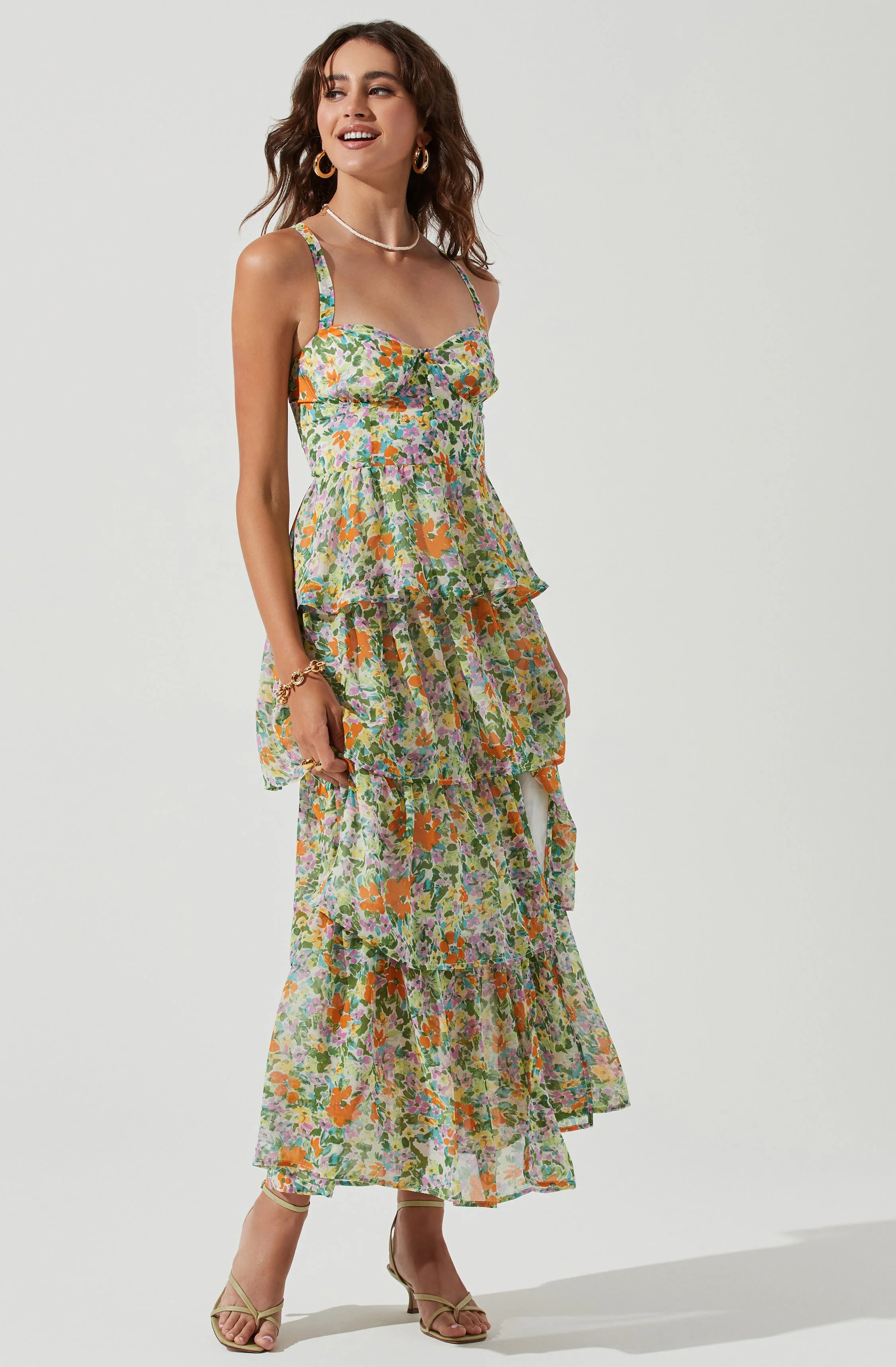 Midsummer Floral Tiered Maxi Dress