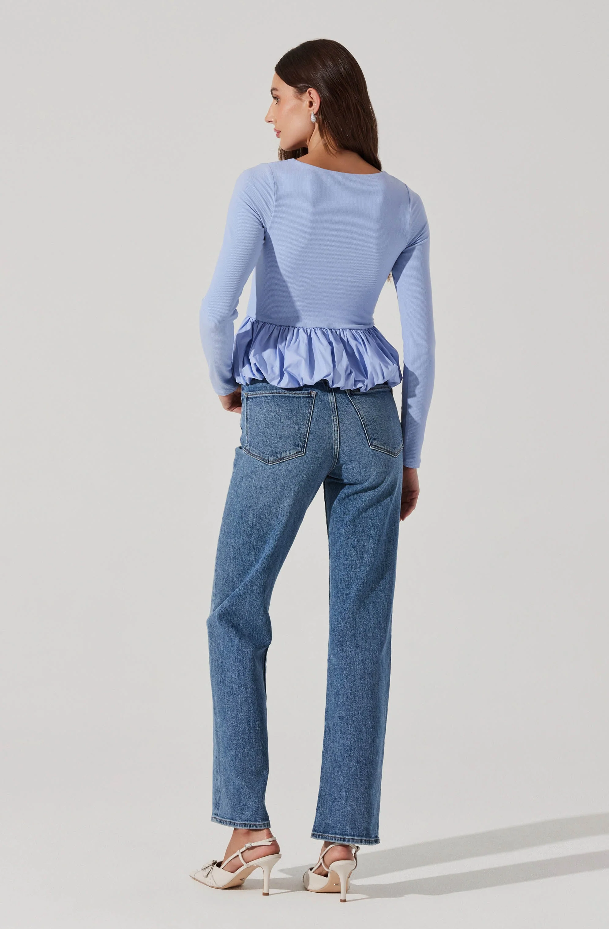 Bubble Hem Peplum Top