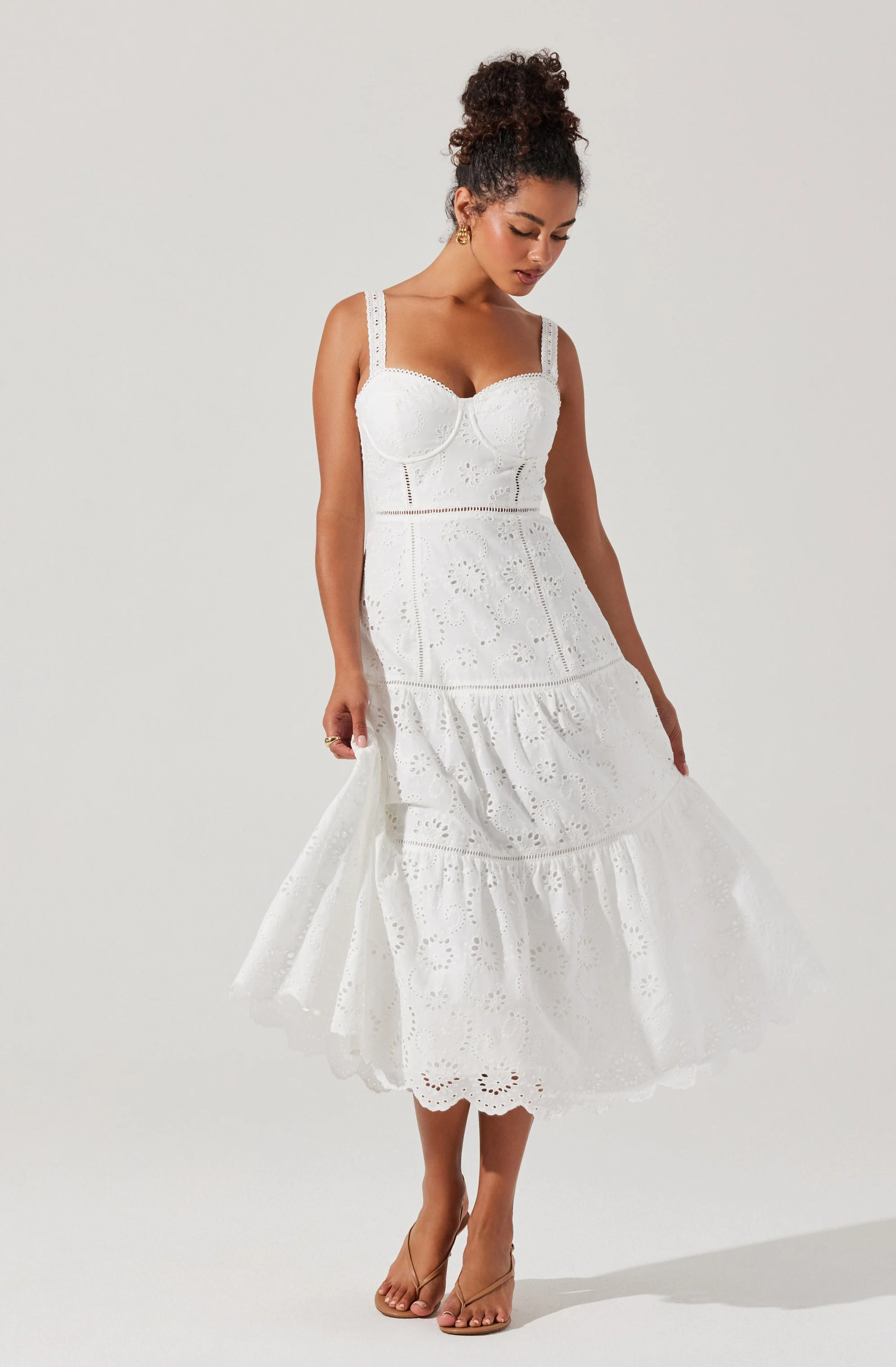 Pellagia Eyelet Midi Dress