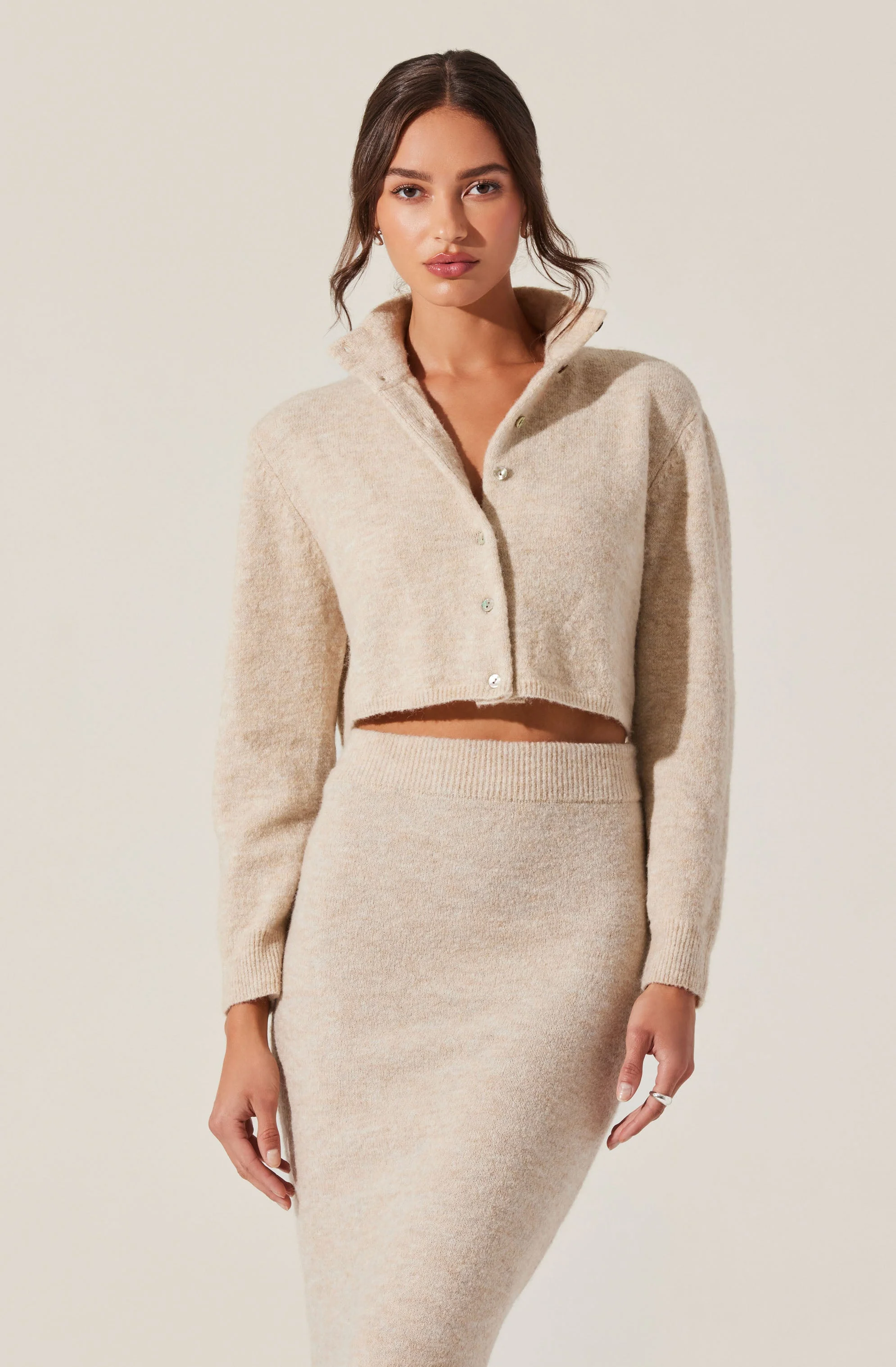 Karsyn Cropped Turtleneck Cardigan