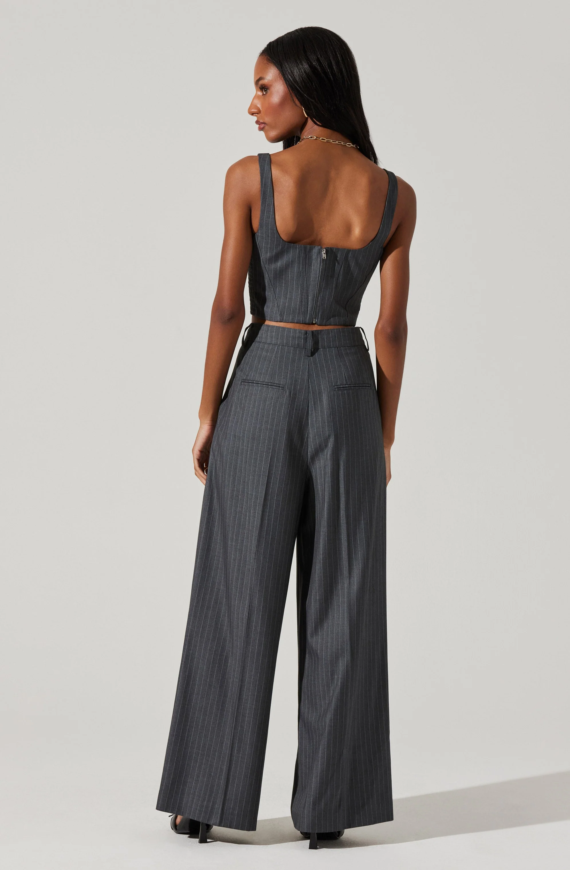 Nivia Pinstripe Corset Top